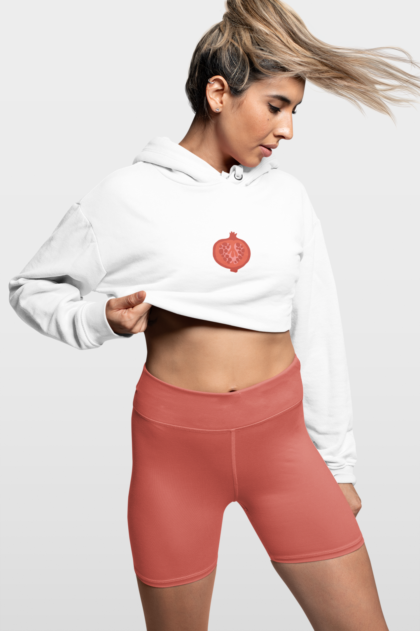 CROP HOODIES WHITE x ONION
