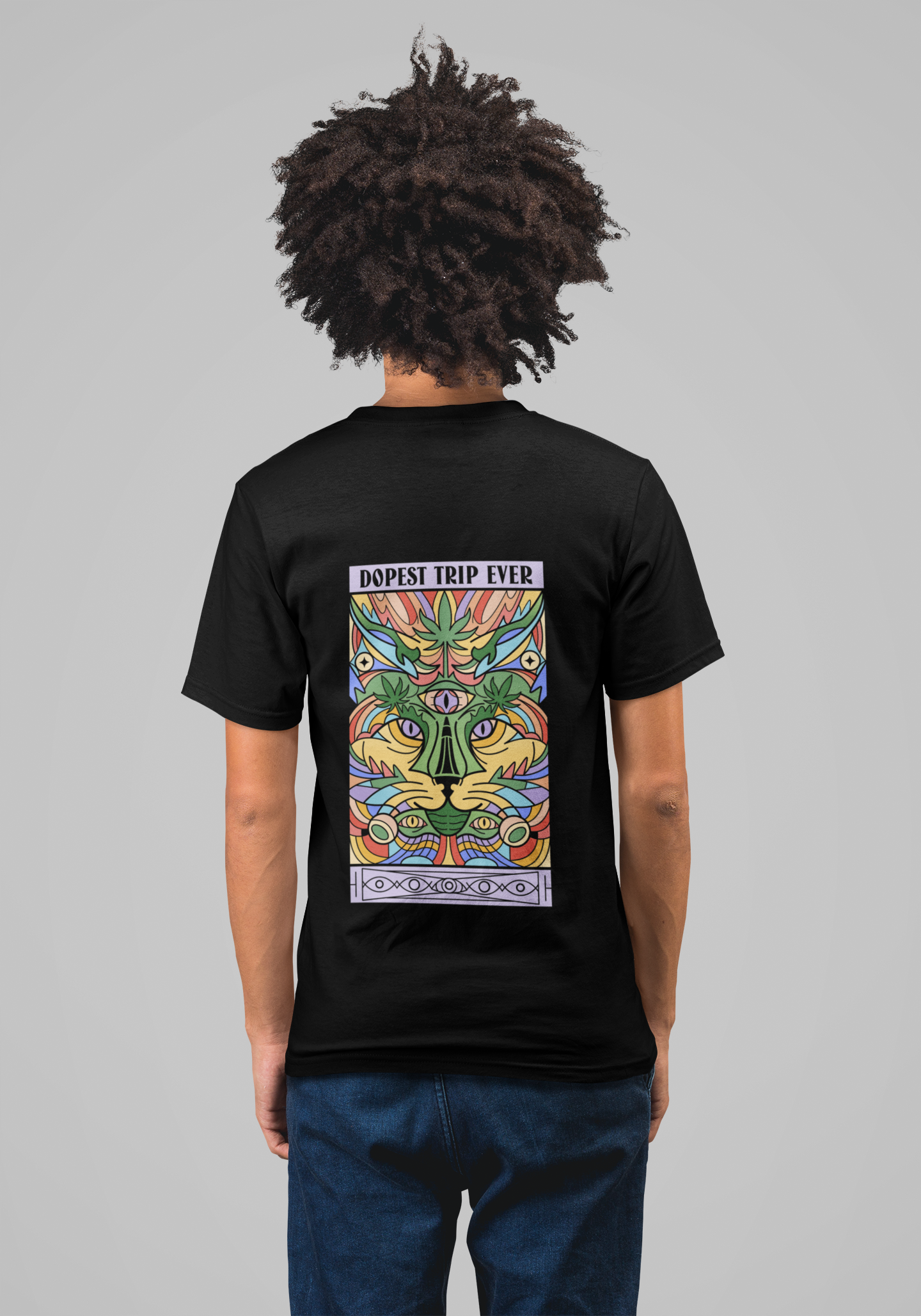 MEN'S T-SHIRT BLACK: PATTERN 1