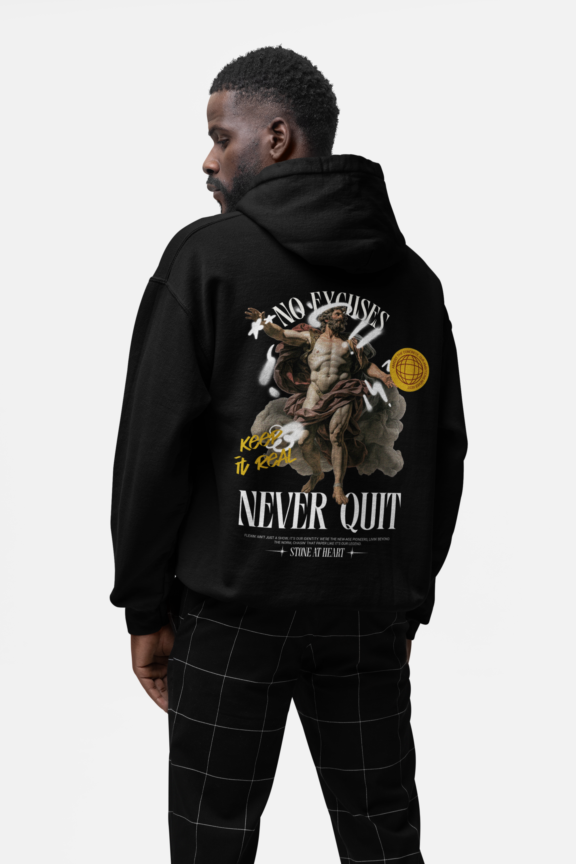 HOODIE BLACK: NEVER QUIT
