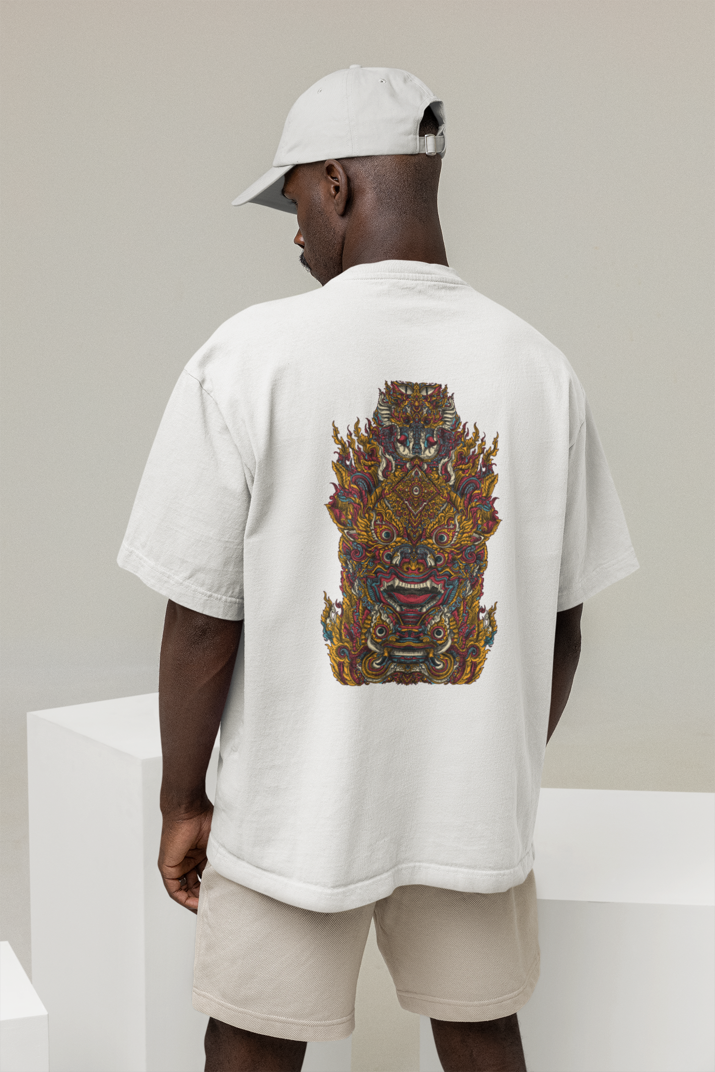 OVERSIZED TSHIRTS WHITE: DRAGON TRIBE