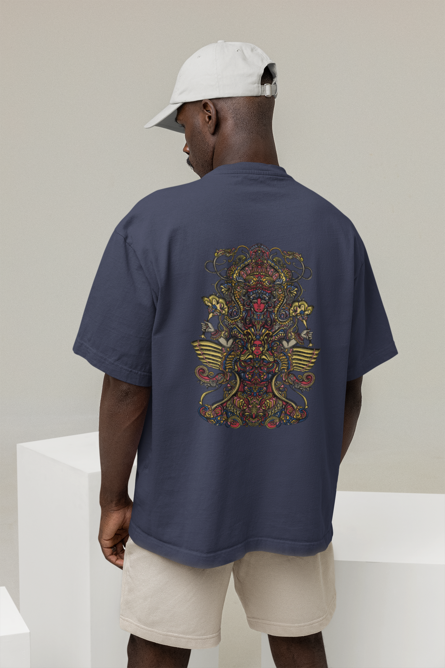 OVERSIZED TSHIRTS NAVY BLUE: DRAGON