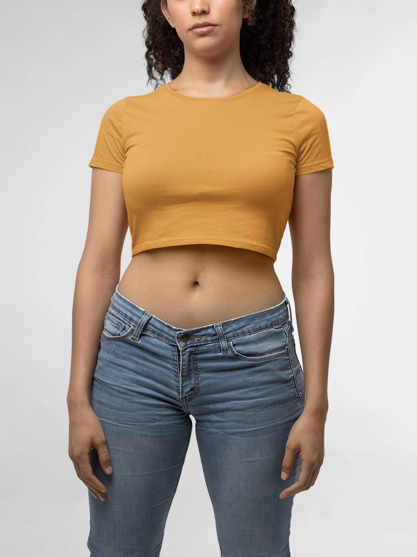 CROP TOP GOLDEN YELLOW: SOLIDS