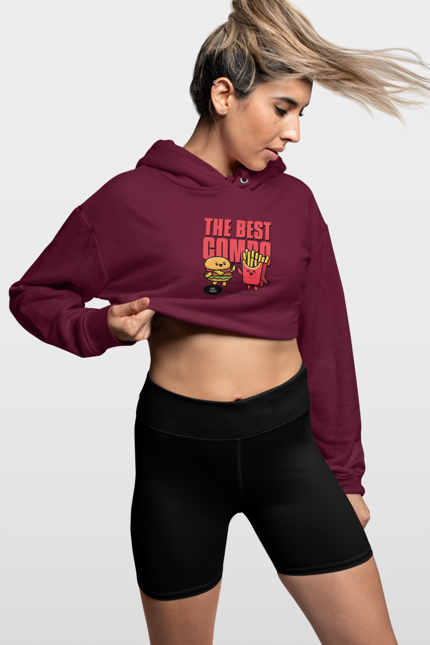 CROP HOODIES MAROON: THE BEST COMBO