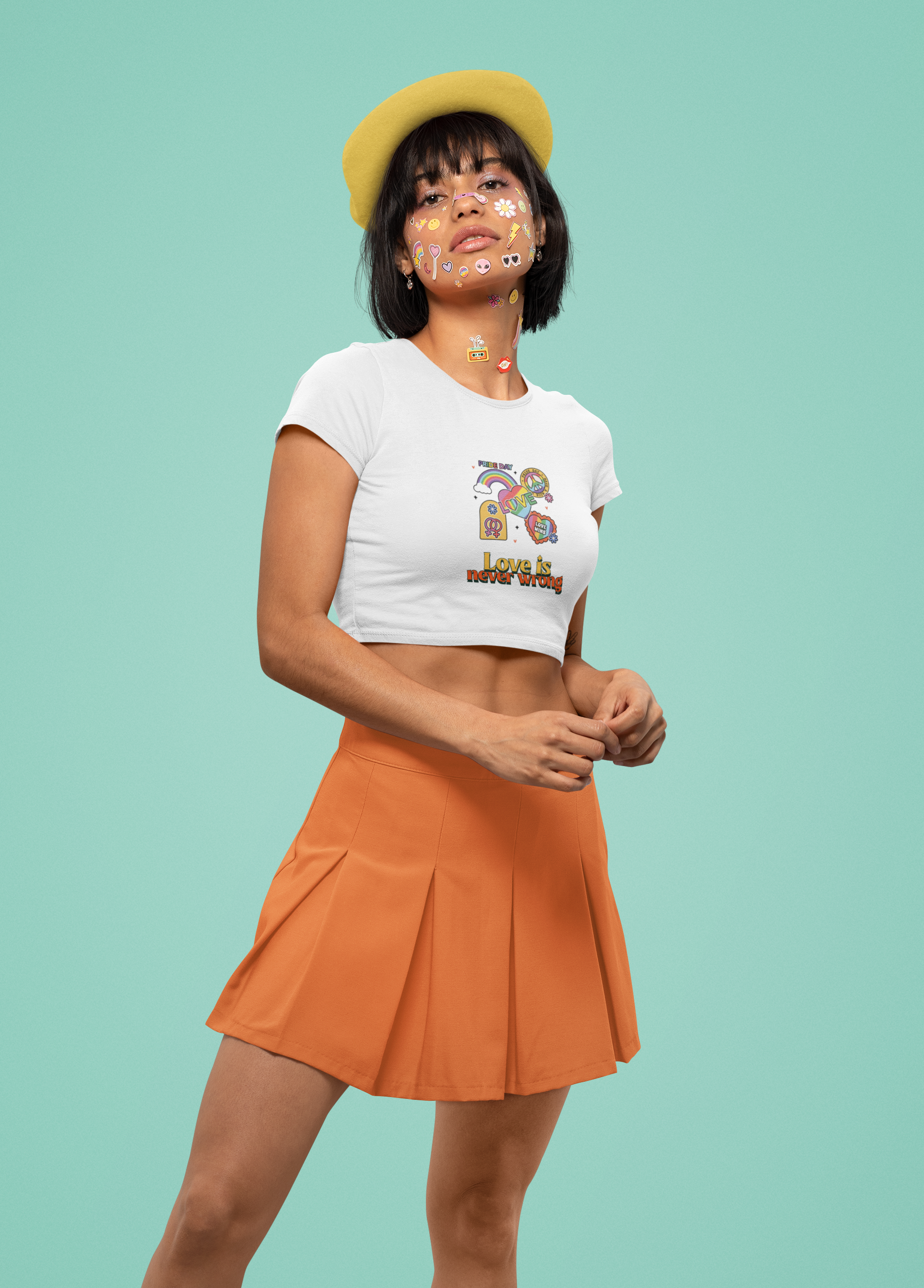CROP TOP WHITE: LOVE IS NEVER WRONG