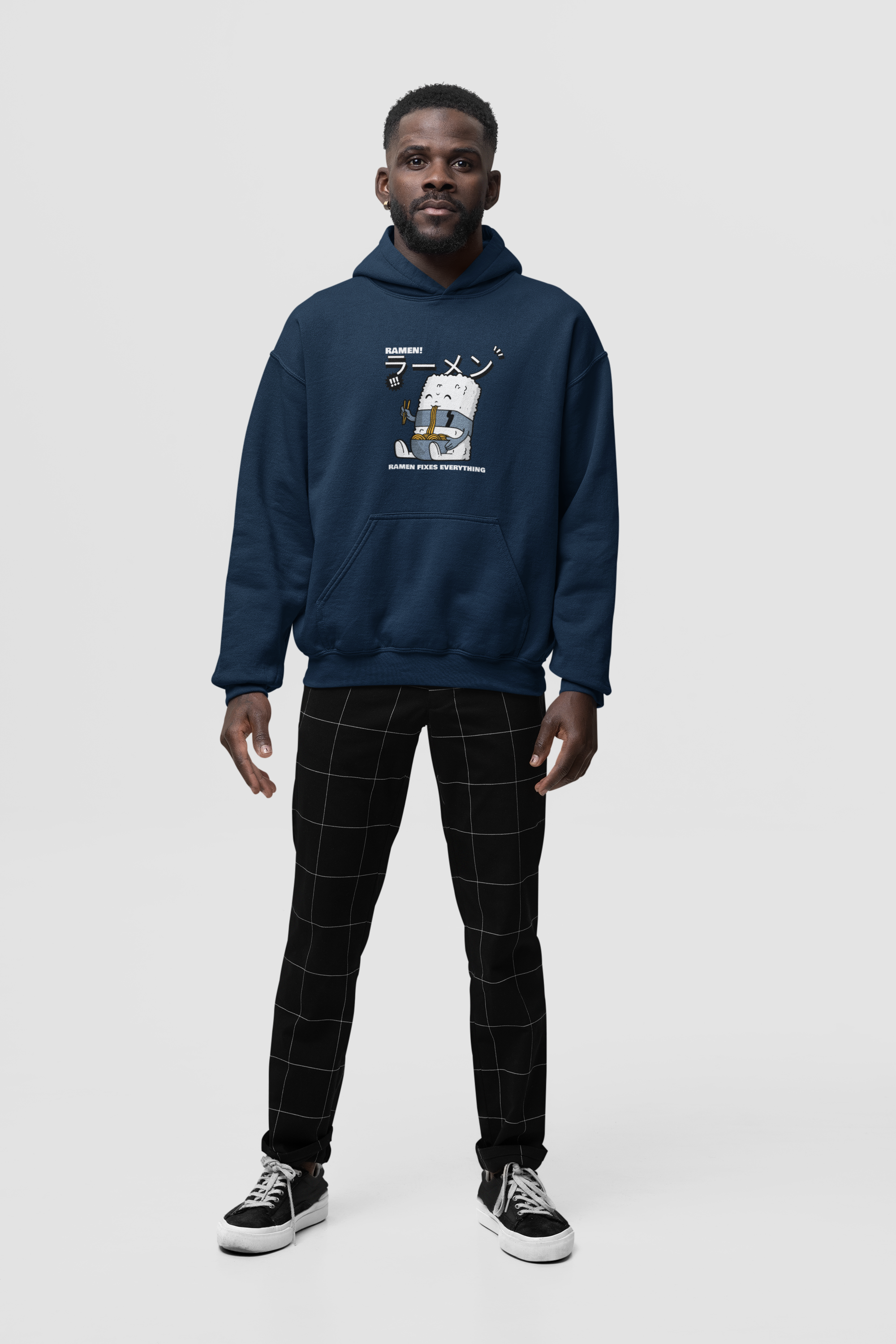 HOODIE NAVY BLUE: RICE CAKE