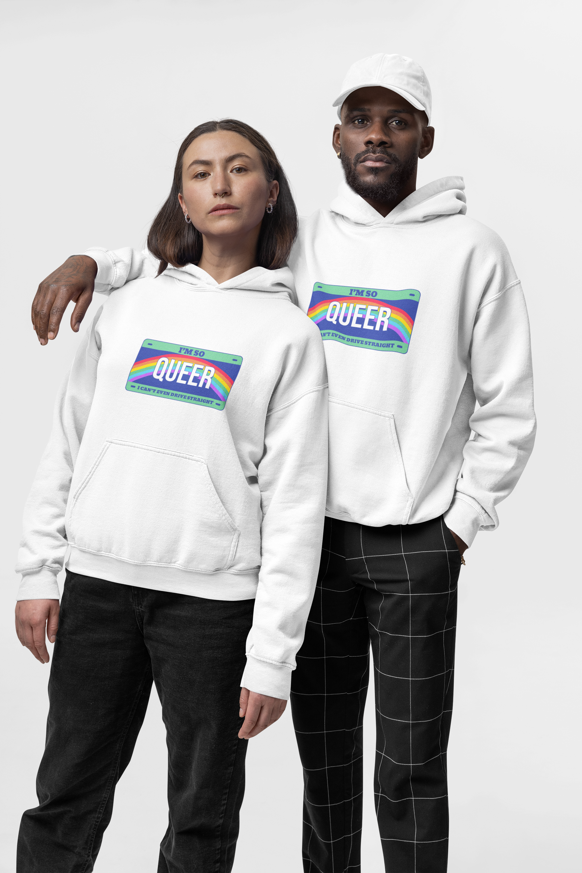 HOODIE WHITE: QUEER