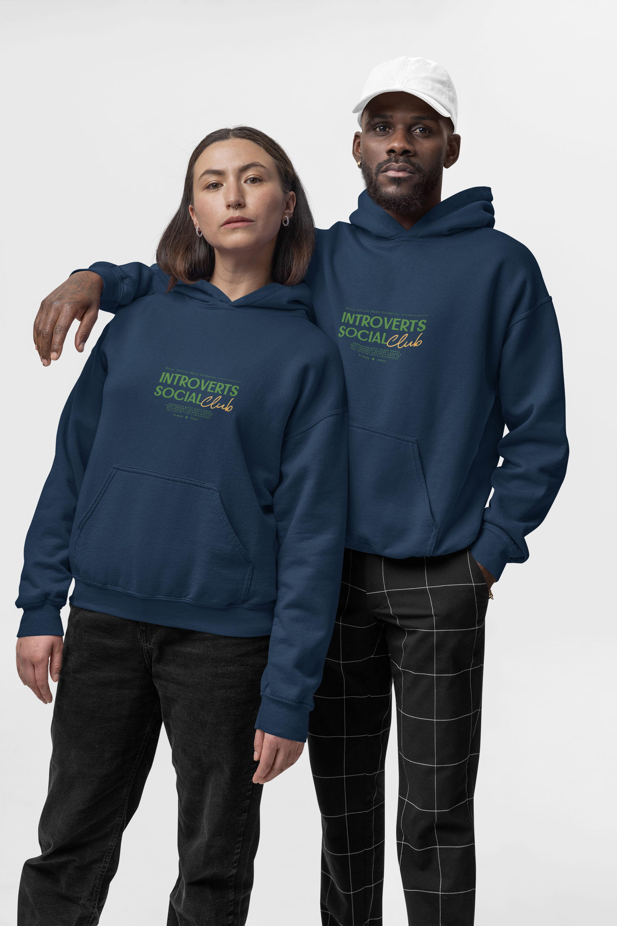 HOODIE NAVY BLUE: INTROVERT SOCIAL