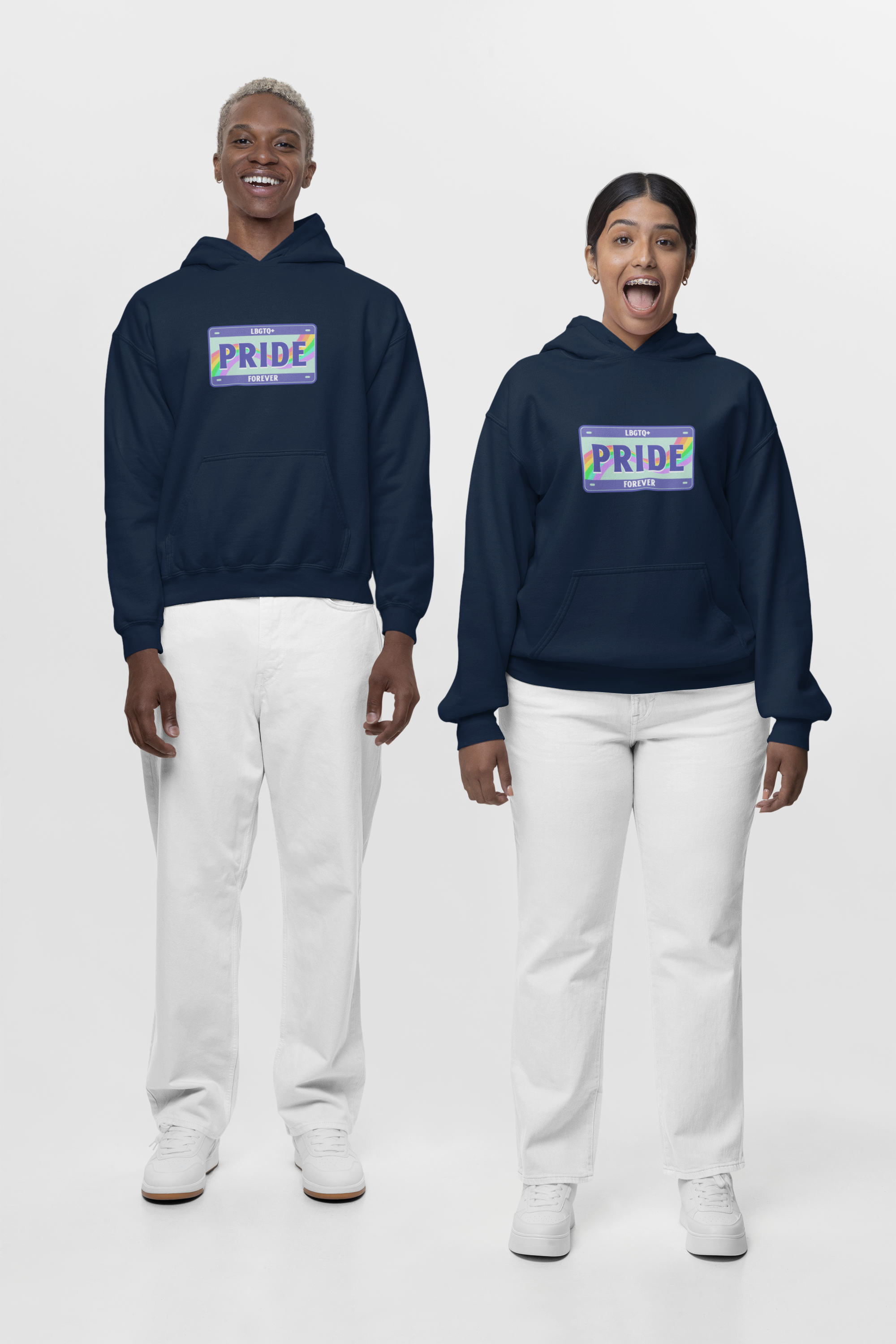 HOODIE NAVY BLUE : PRIDE