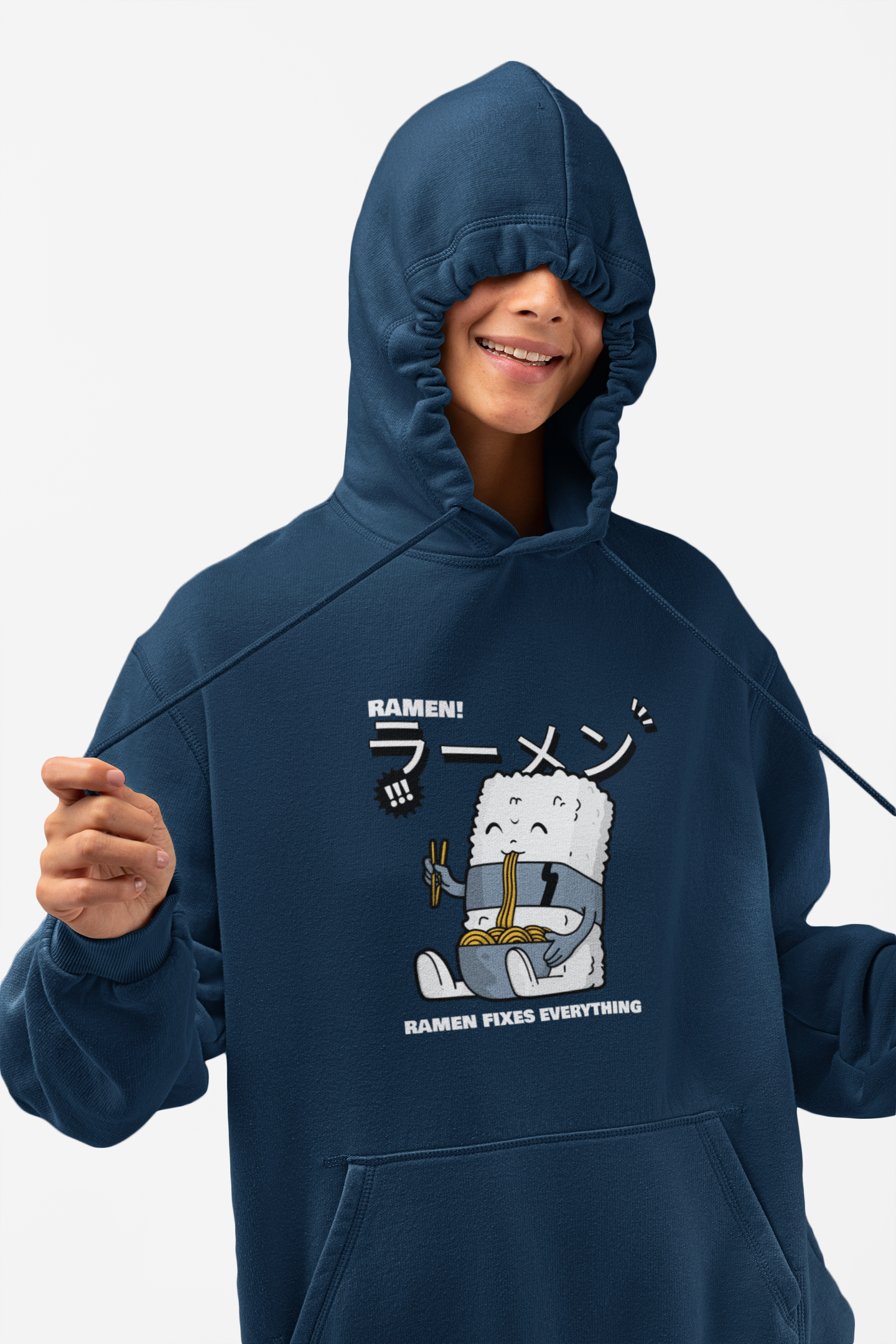 HOODIE NAVY BLUE: RICE CAKE