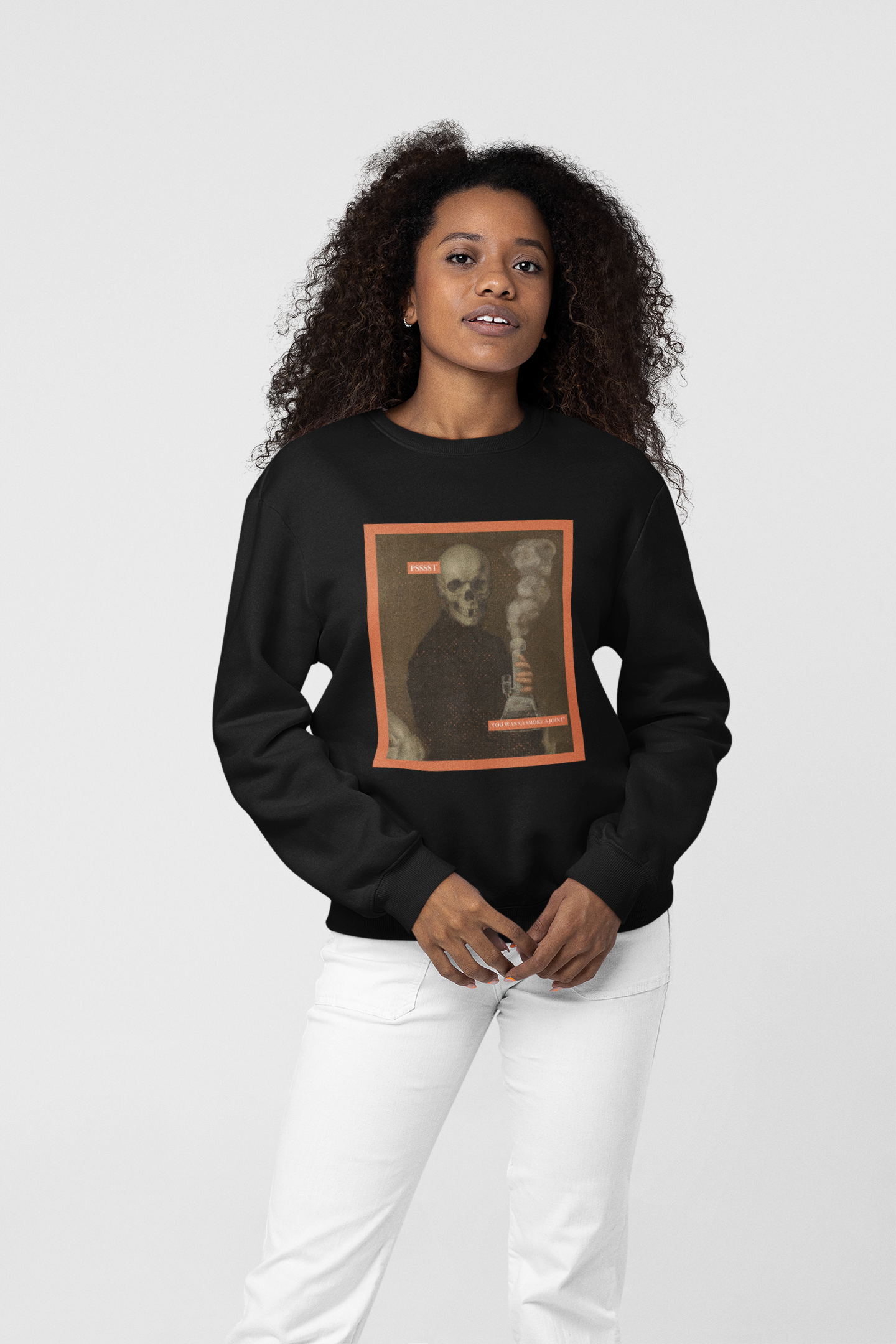 SWEATSHIRTS BLACK: SKULL PRINT
