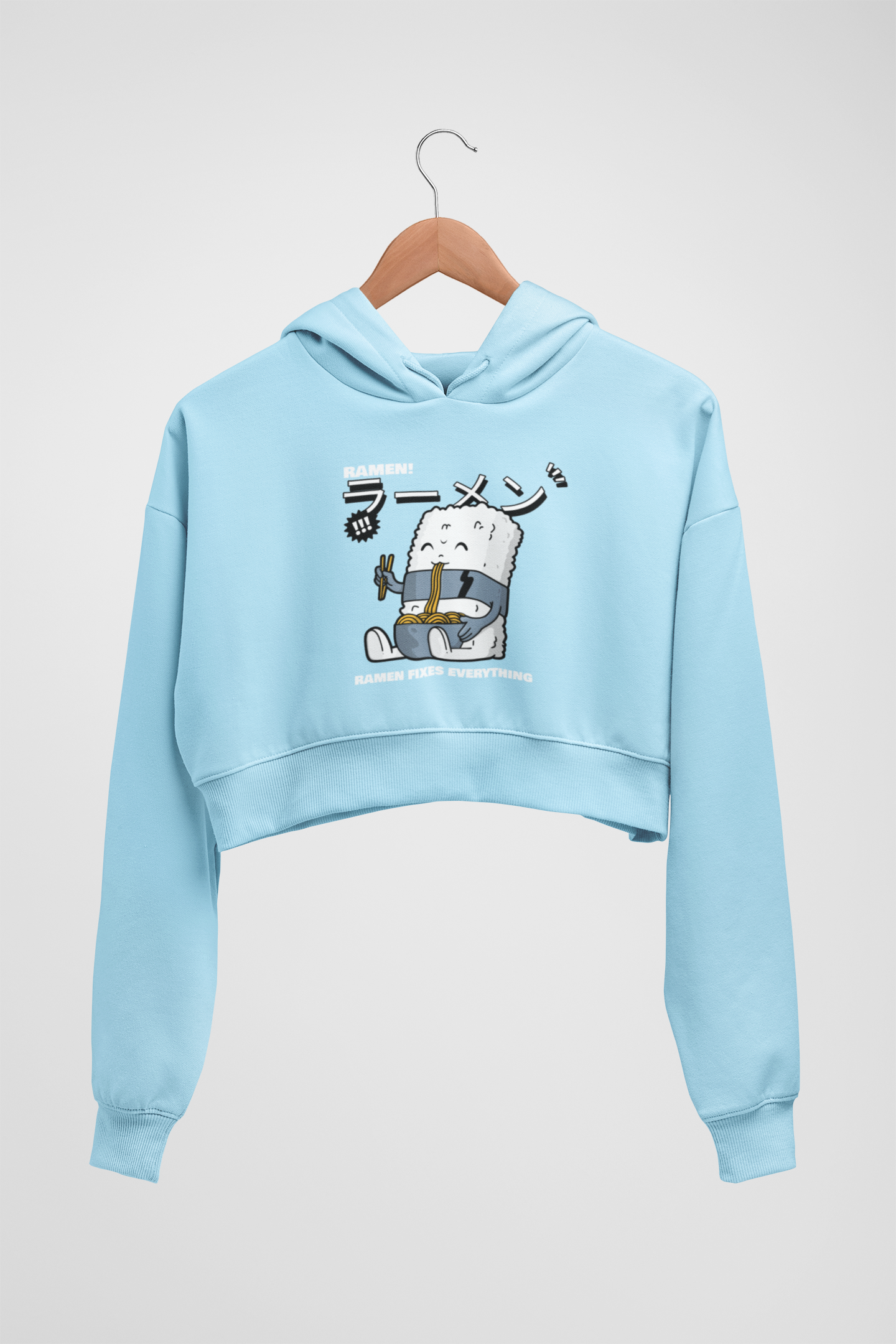 CROP HOODIES SKY BLUE x QUOTE