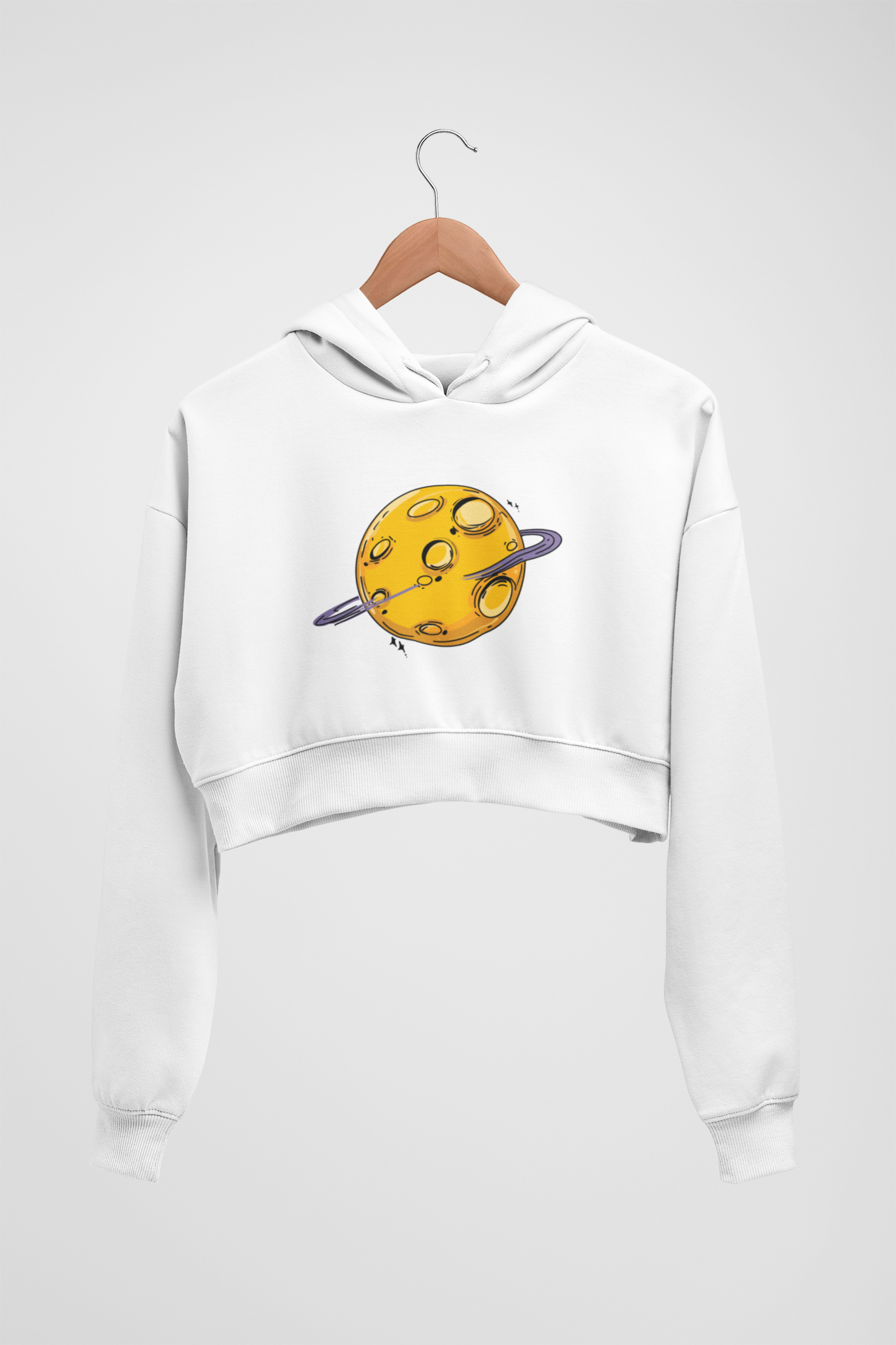 CROP HOODIES WHITE x PLANET