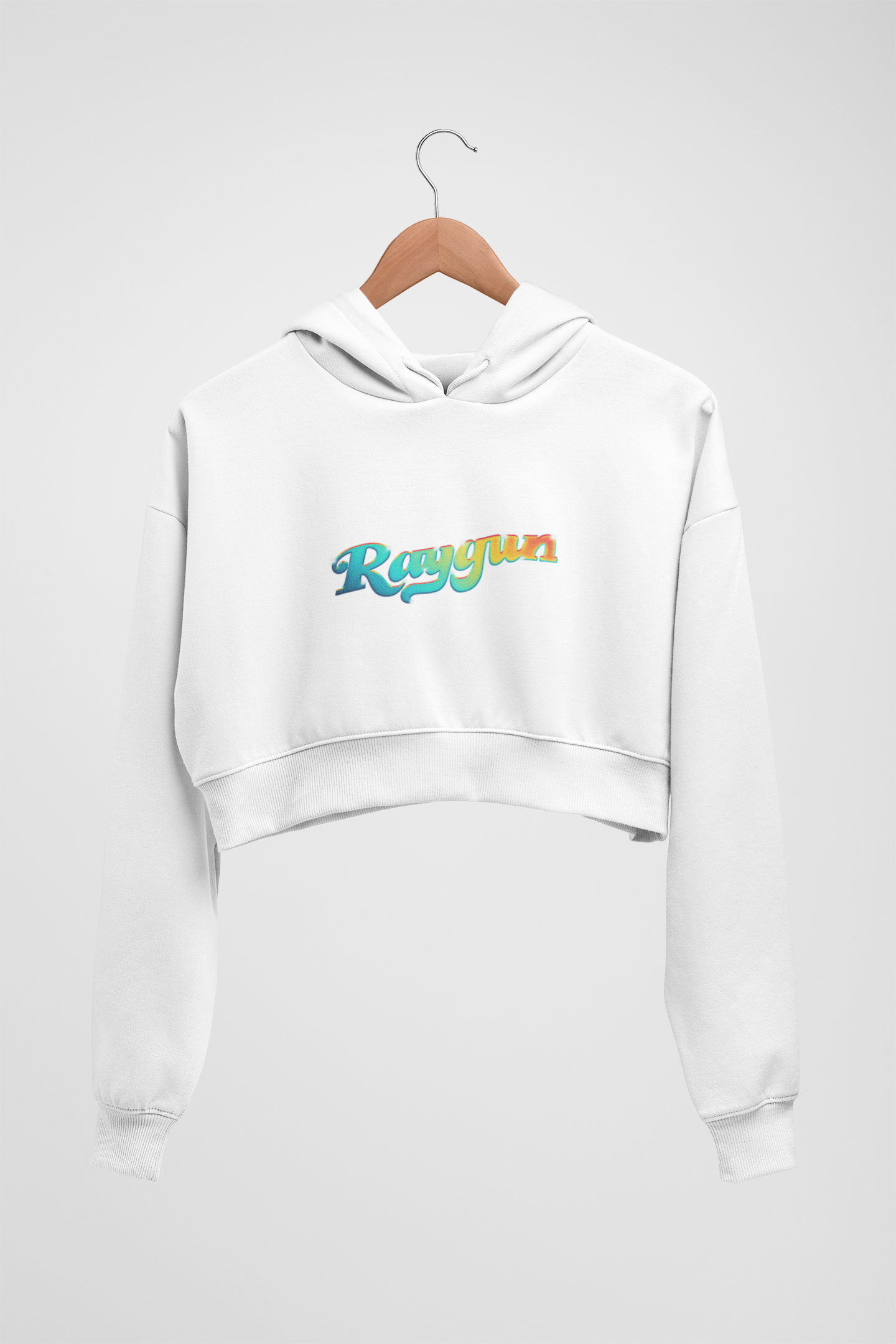 CROP HOODIES WHITE x RAYGUN