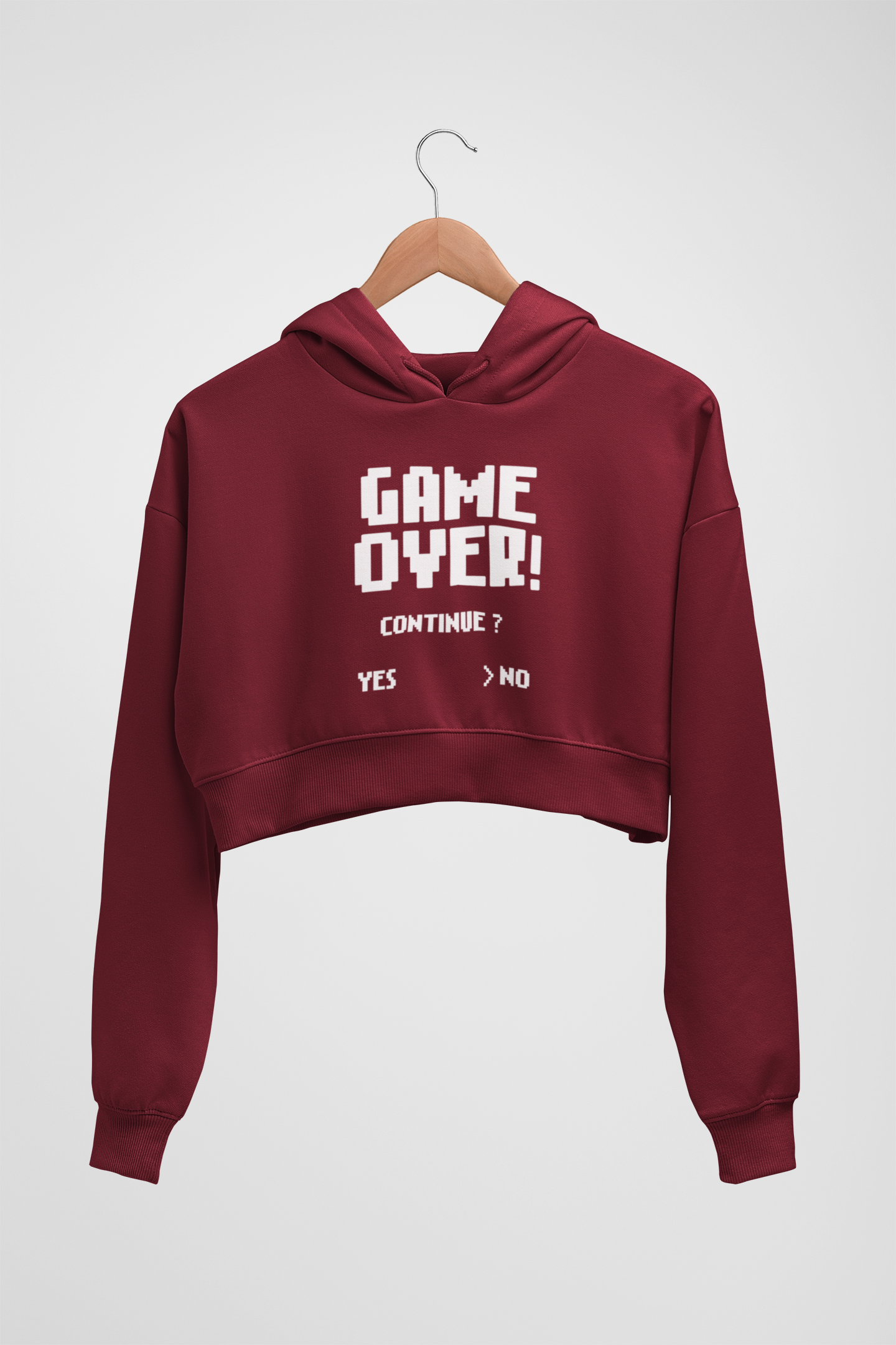CROP HOODIES MAROON: GAME OVER