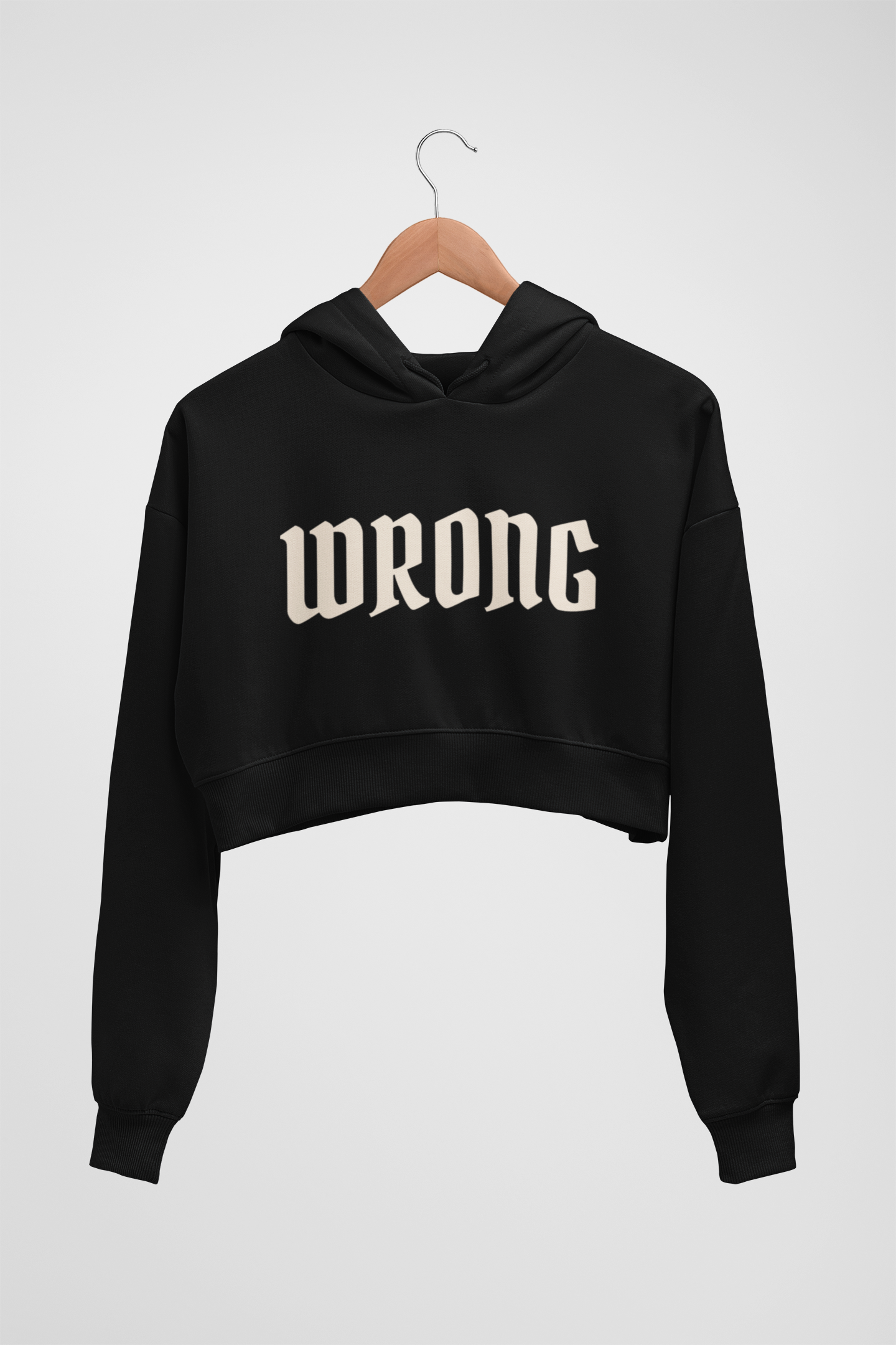 CROP HOODIES : BLACK : WRONG