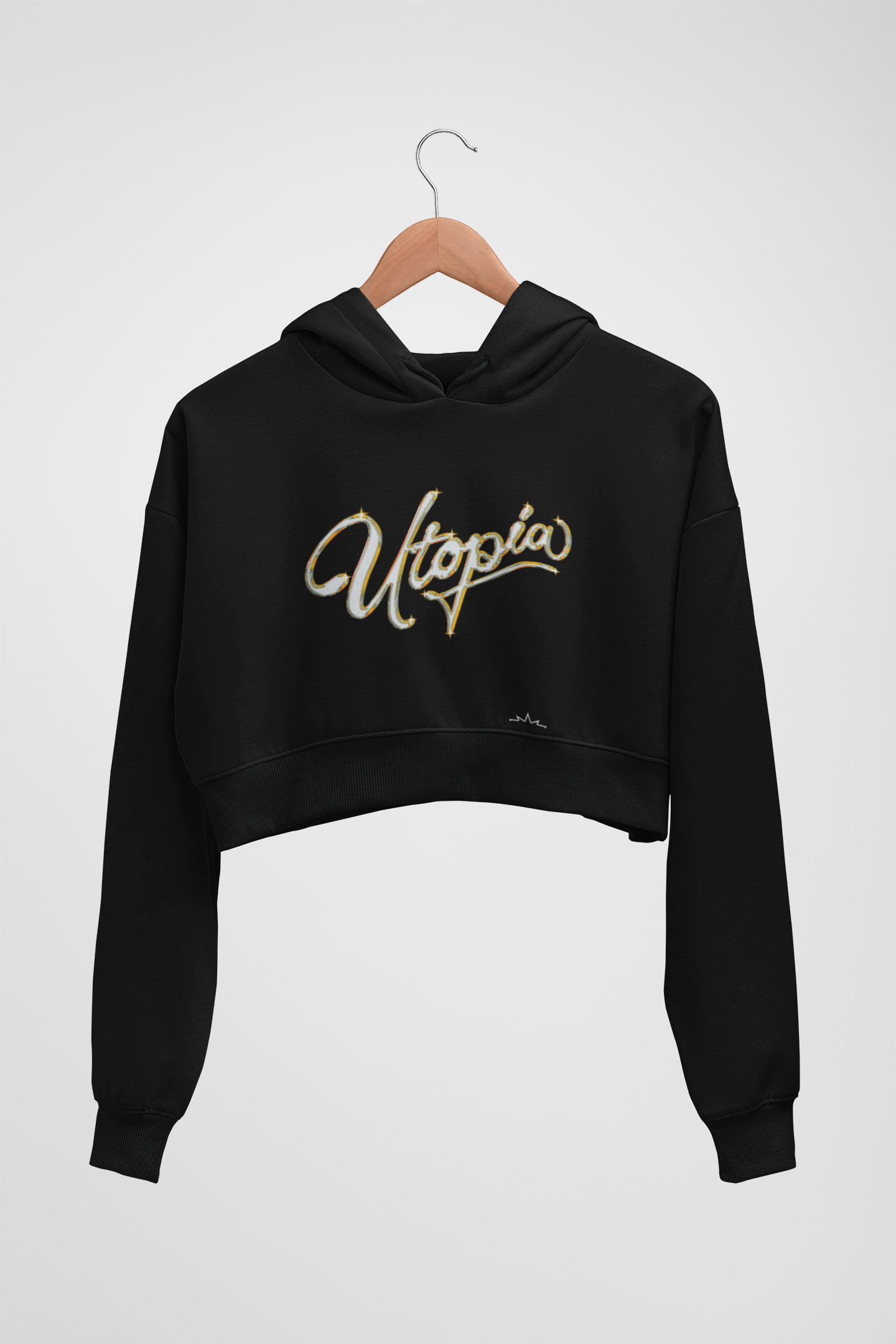 CROP HOODIES : BLACK : UTOPIA