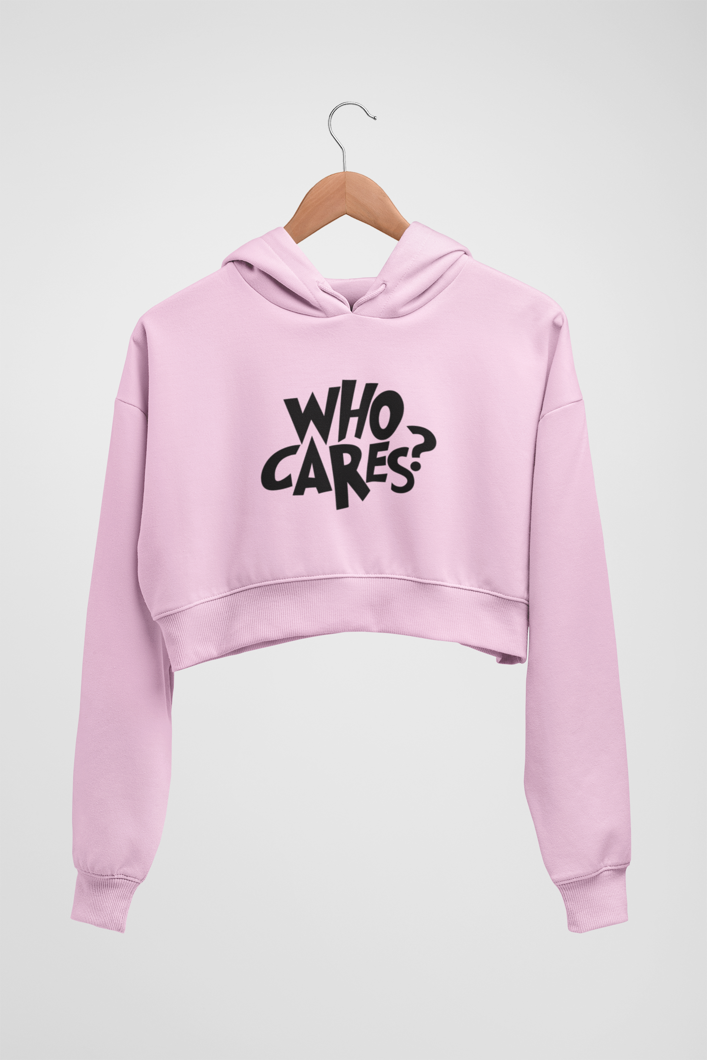 CROP HOODIES PINK x WHO CARES?