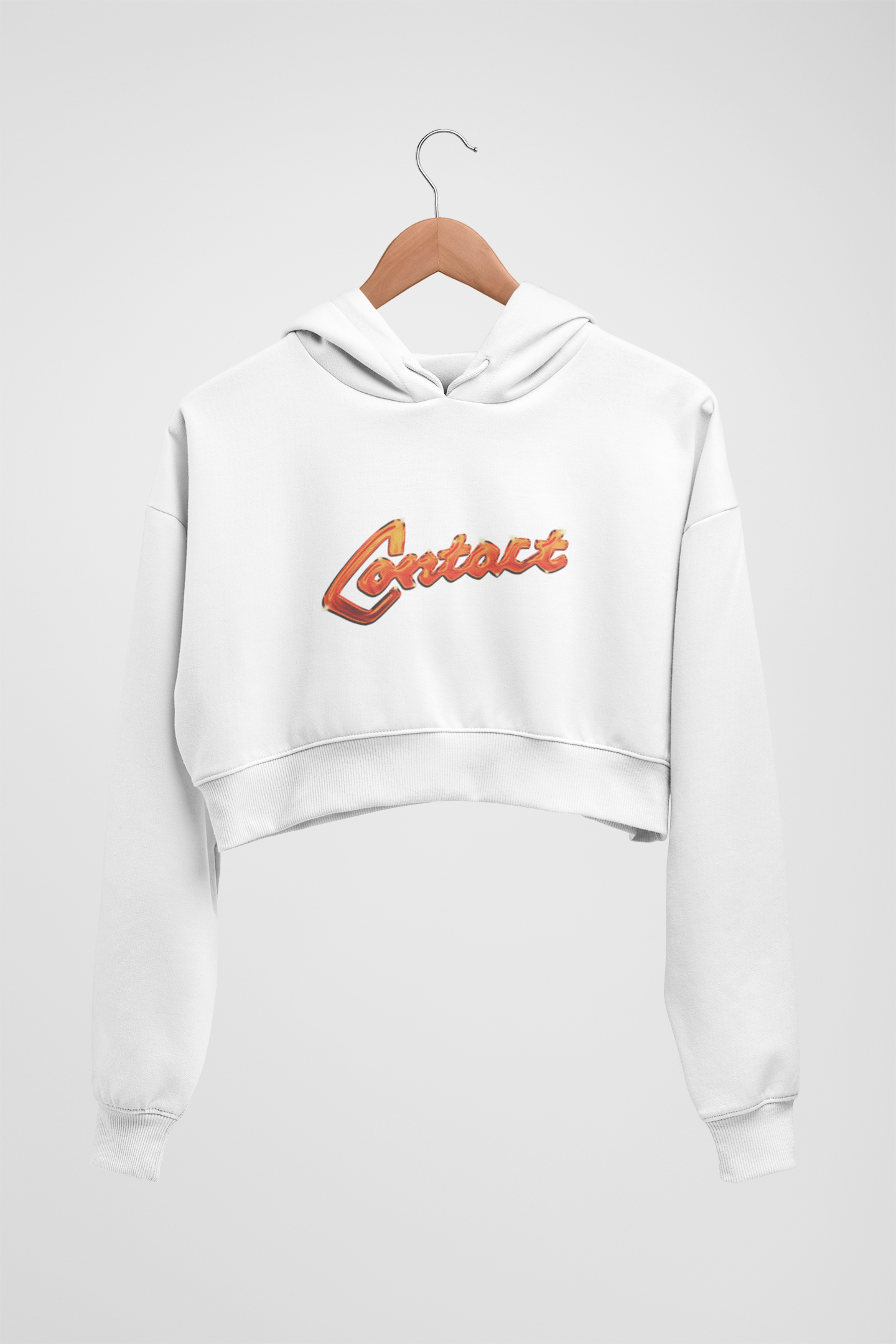 CROP HOODIES WHITE x CONTACT