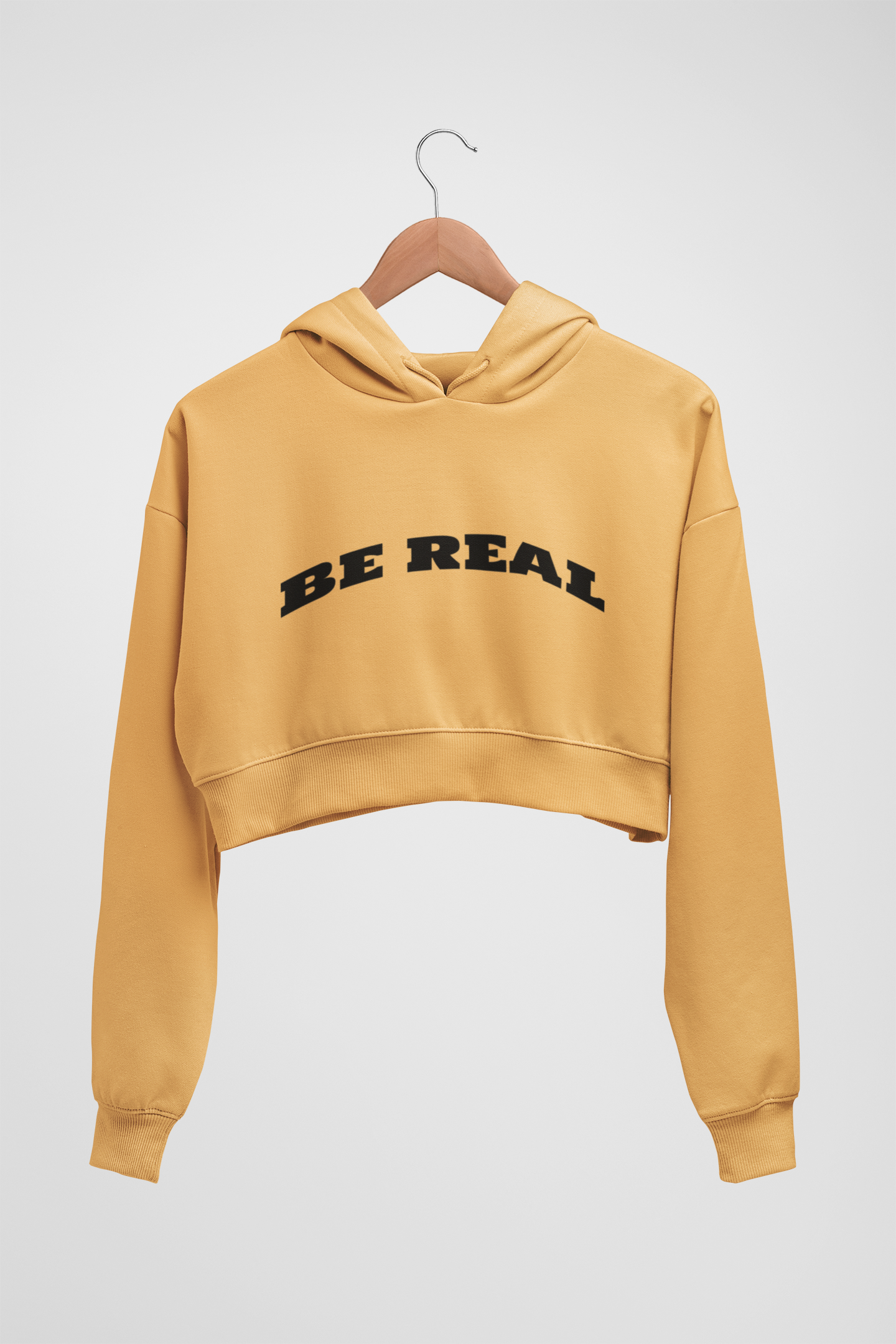 CROP HOODIES MUSTARD YELLOW x BE REAL