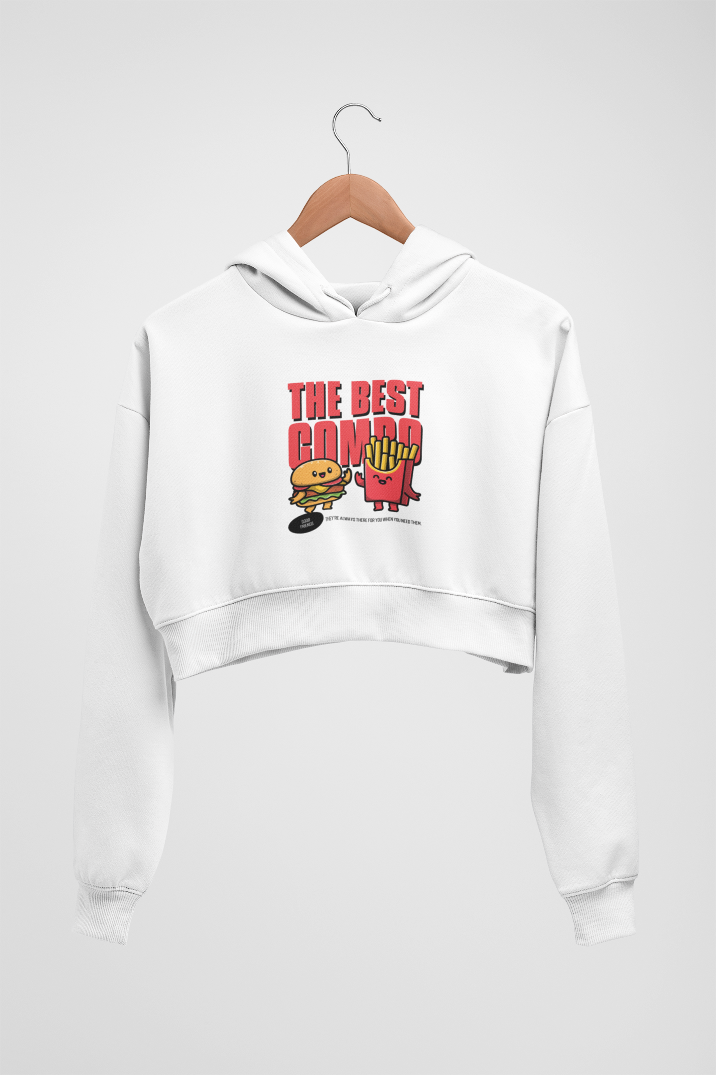 CROP HOODIES WHITE x THE BEST COMBO