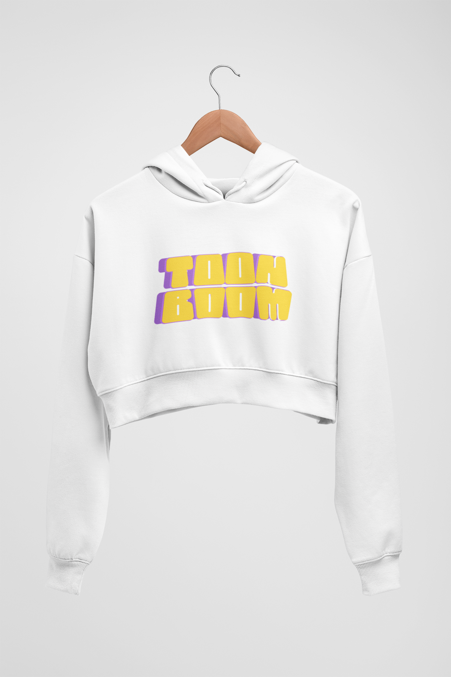 CROP HOODIES WHITE x TOOM BOOM