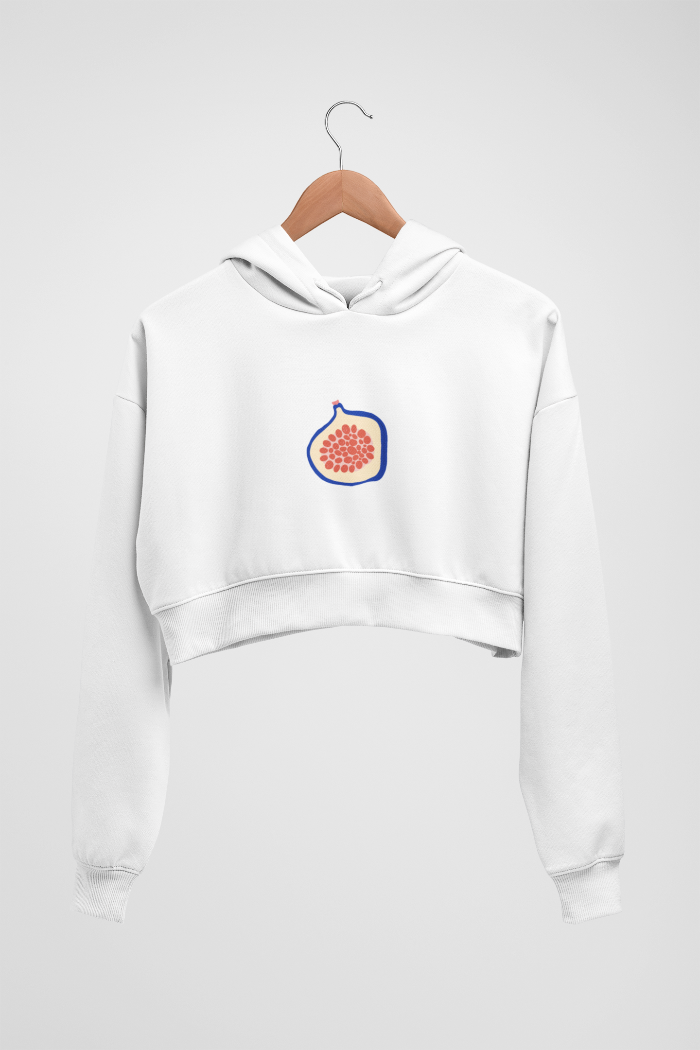 CROP HOODIES WHITE x POMEGRANATE