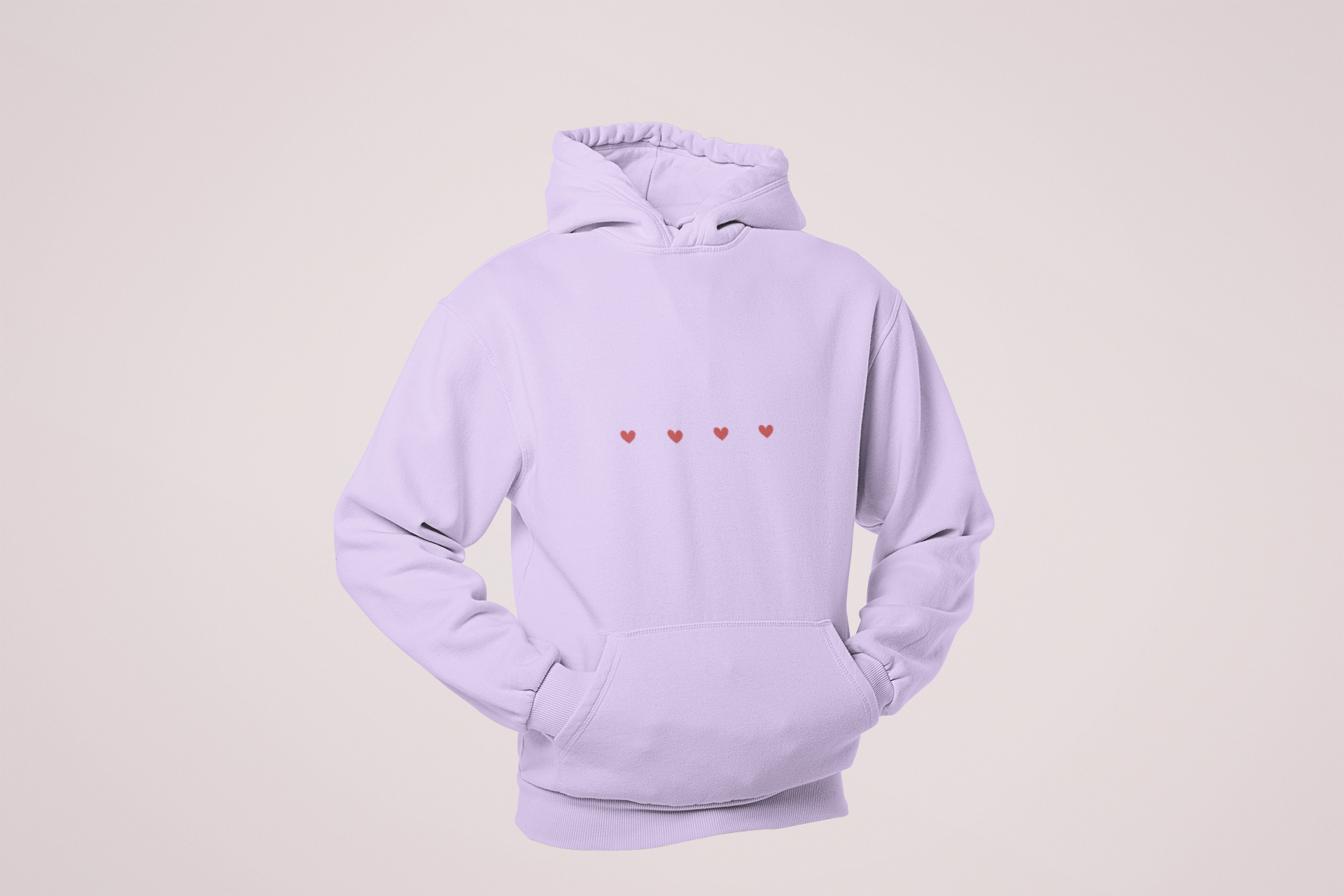 HOODIE LAVENDER: FOUR HEARTS