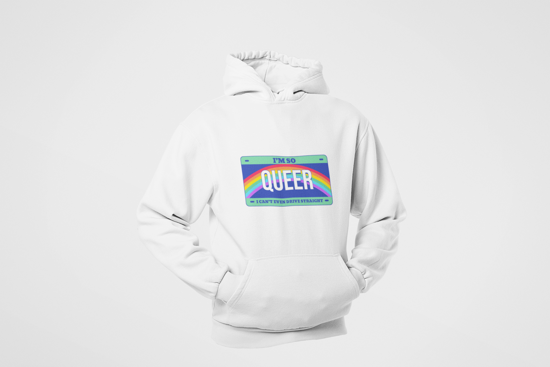 HOODIE WHITE: QUEER