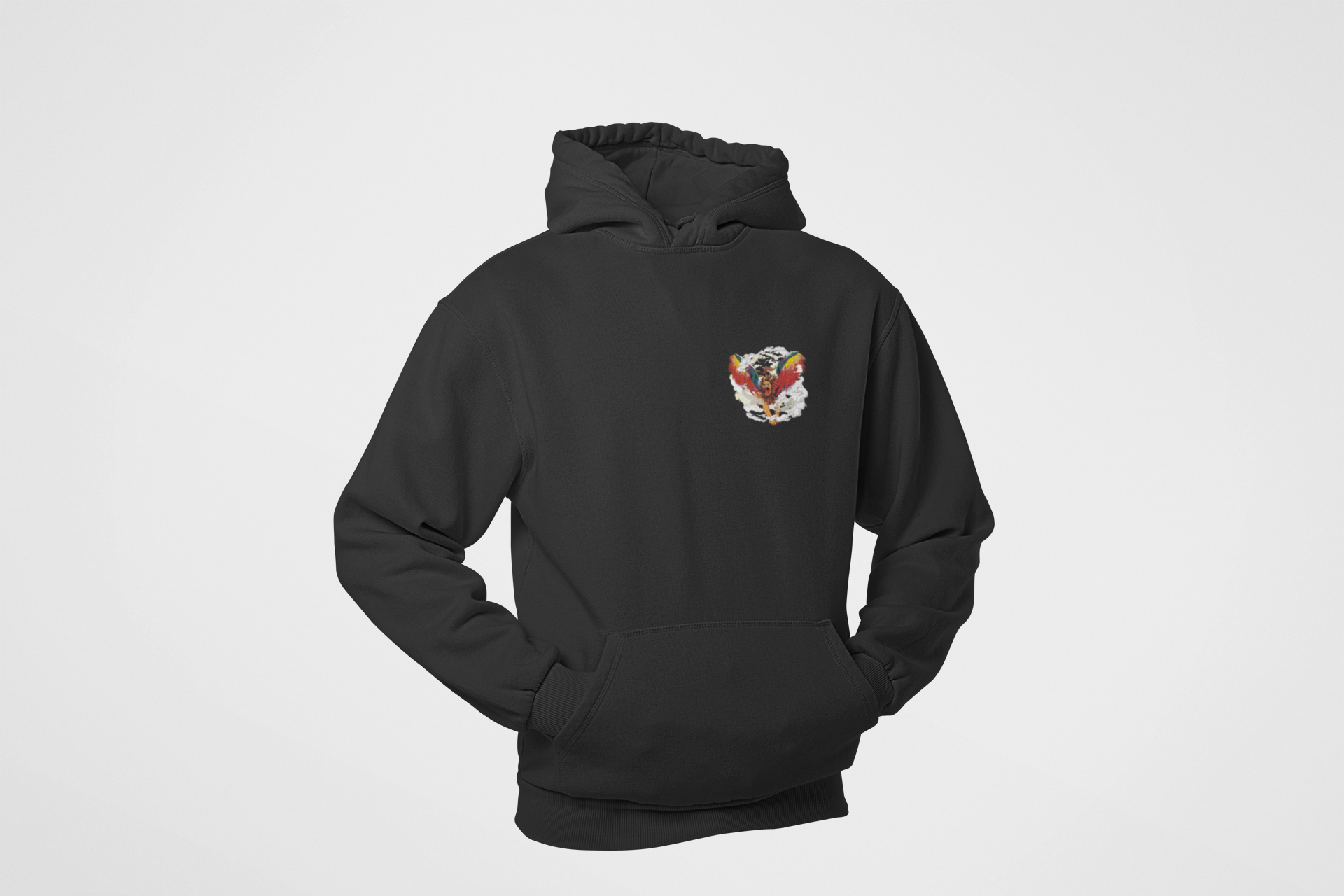 HOODIE BLACK: LION WITH WINGS
