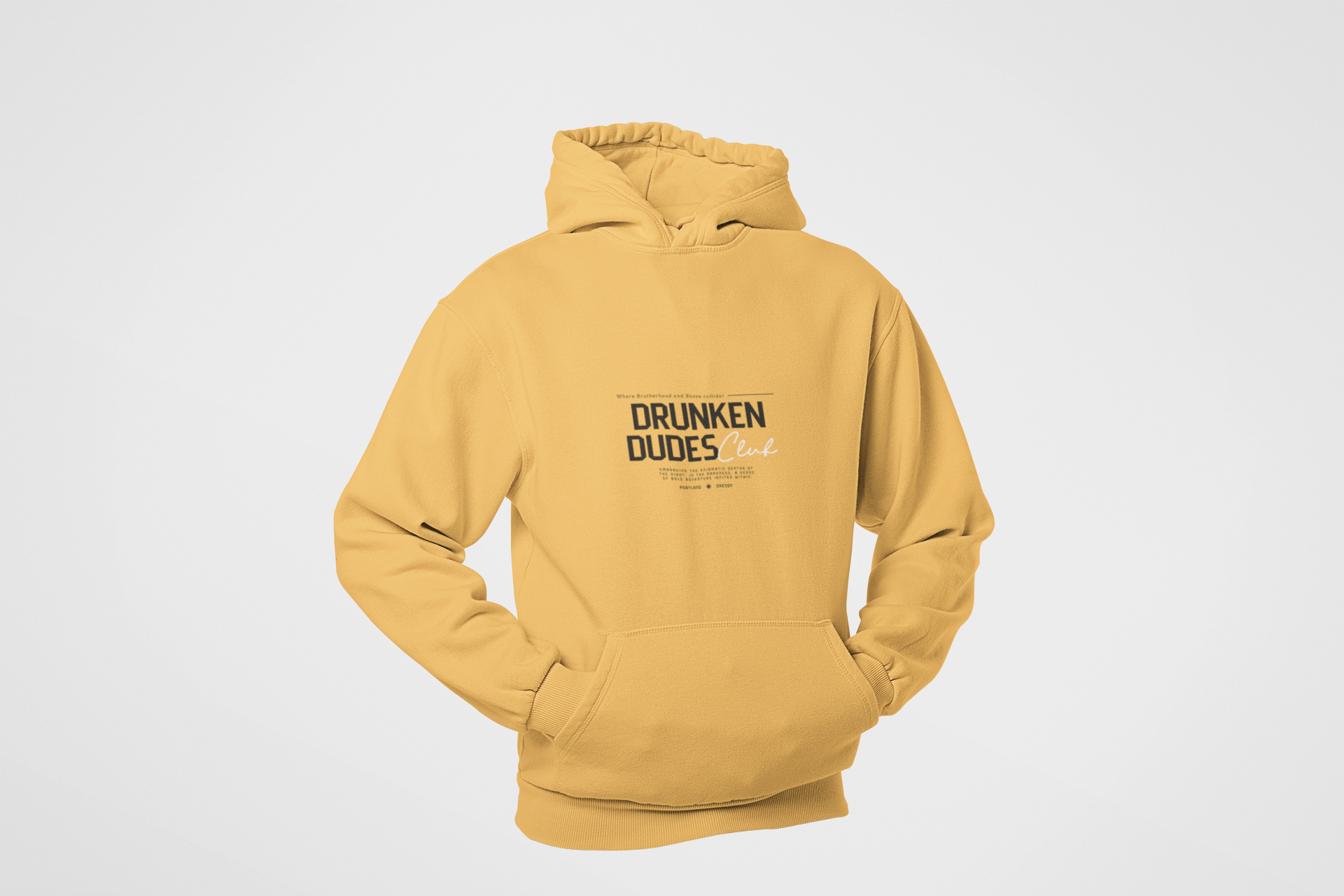 HOODIE MUSTARD YELLOW: DRUKEN DUDES