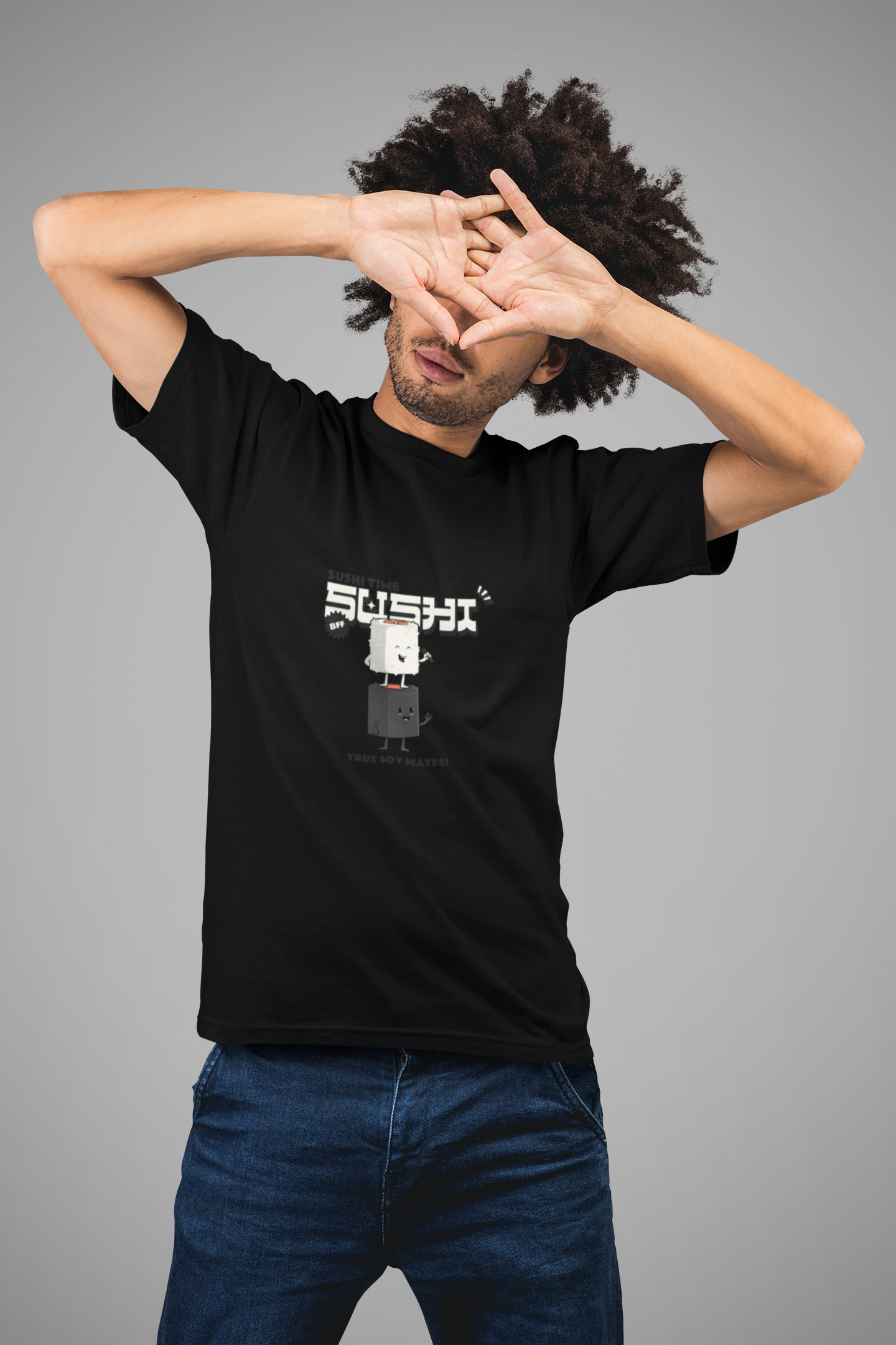 MEN'S T-SHIRT BLACK: SUSHI