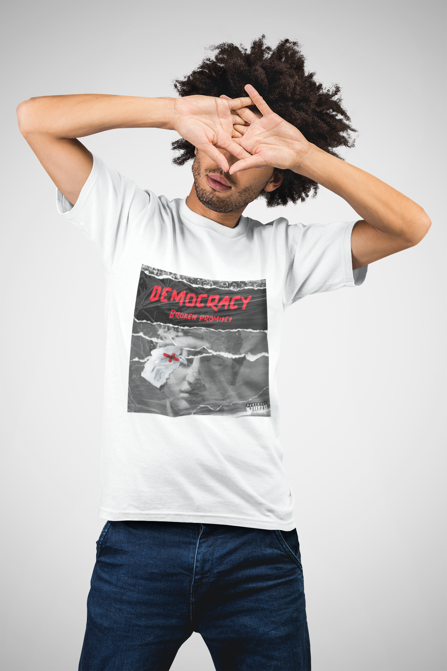 MEN'S T-SHIRT WHITE: DEMOCRACY