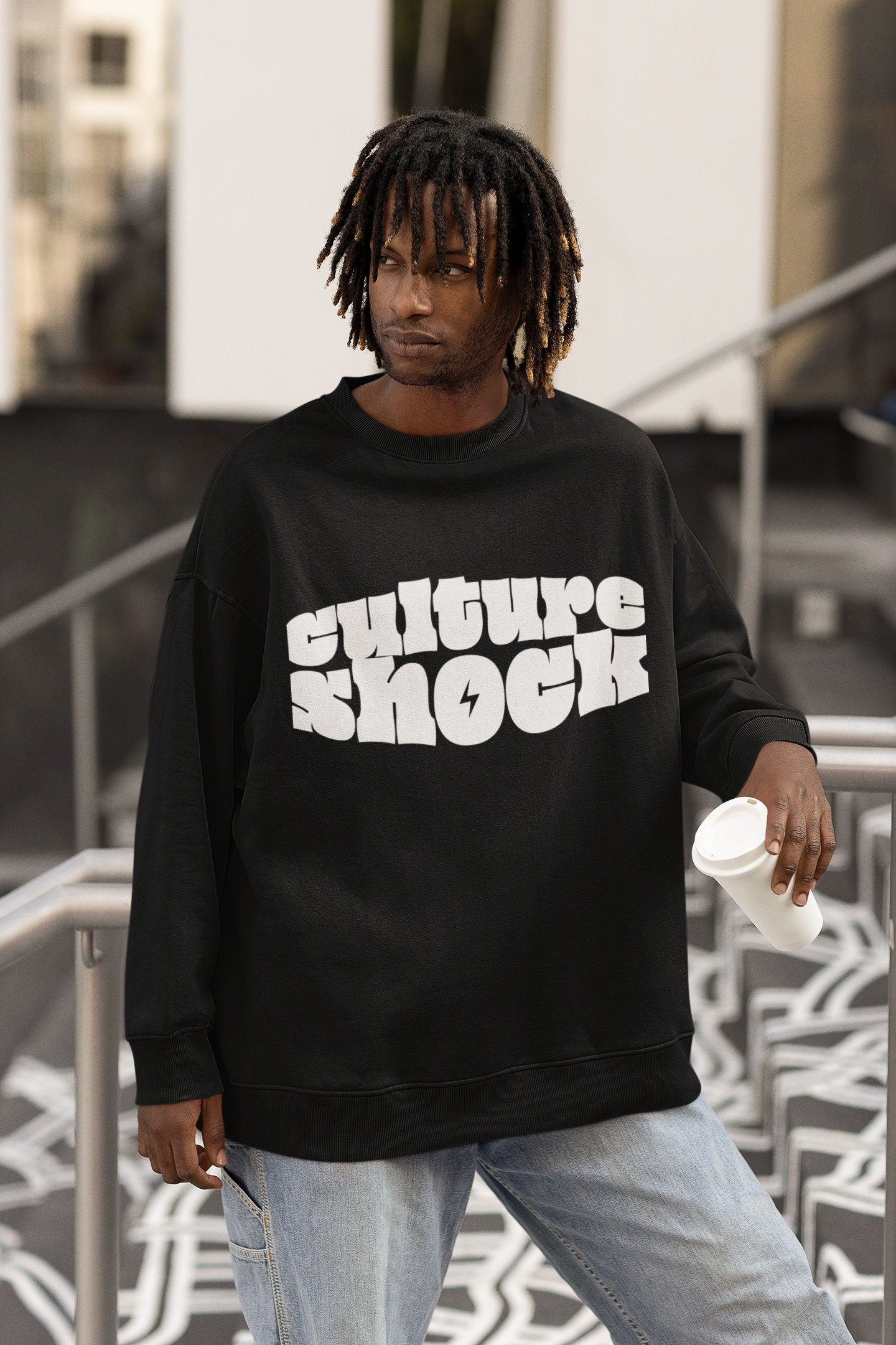 CULTURE SHOCK : OVERSIZED SWEATSHIRTS - BLACK