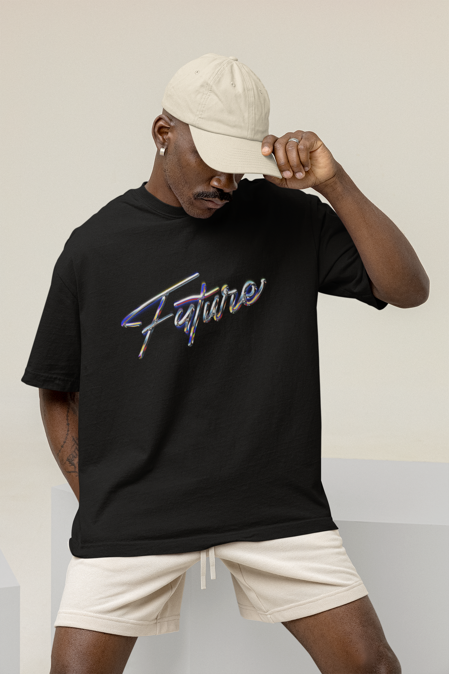 OVERSIZED TSHIRTS BLACK: FUTURE