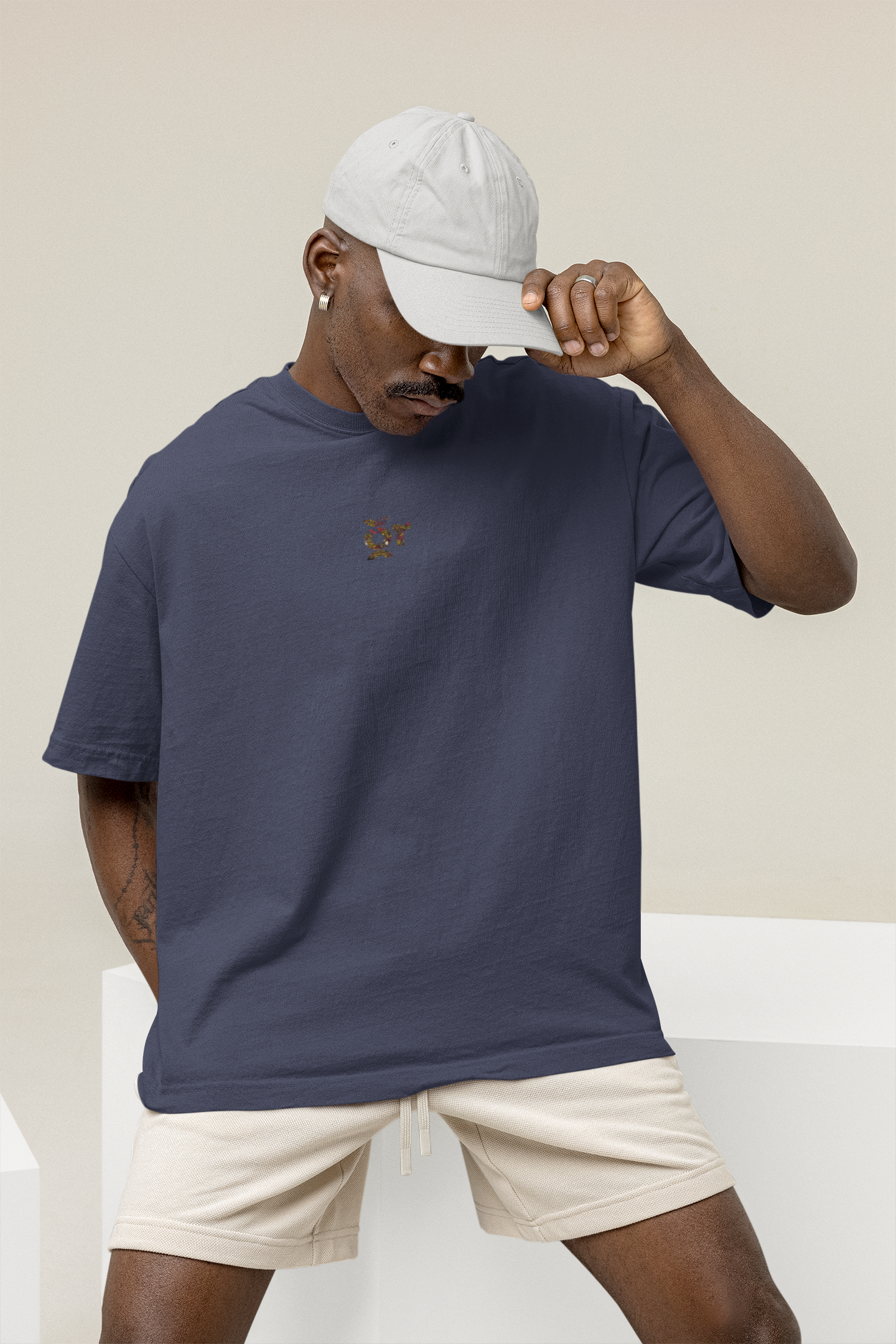 OVERSIZED TSHIRTS NAVY BLUE: DRAGON