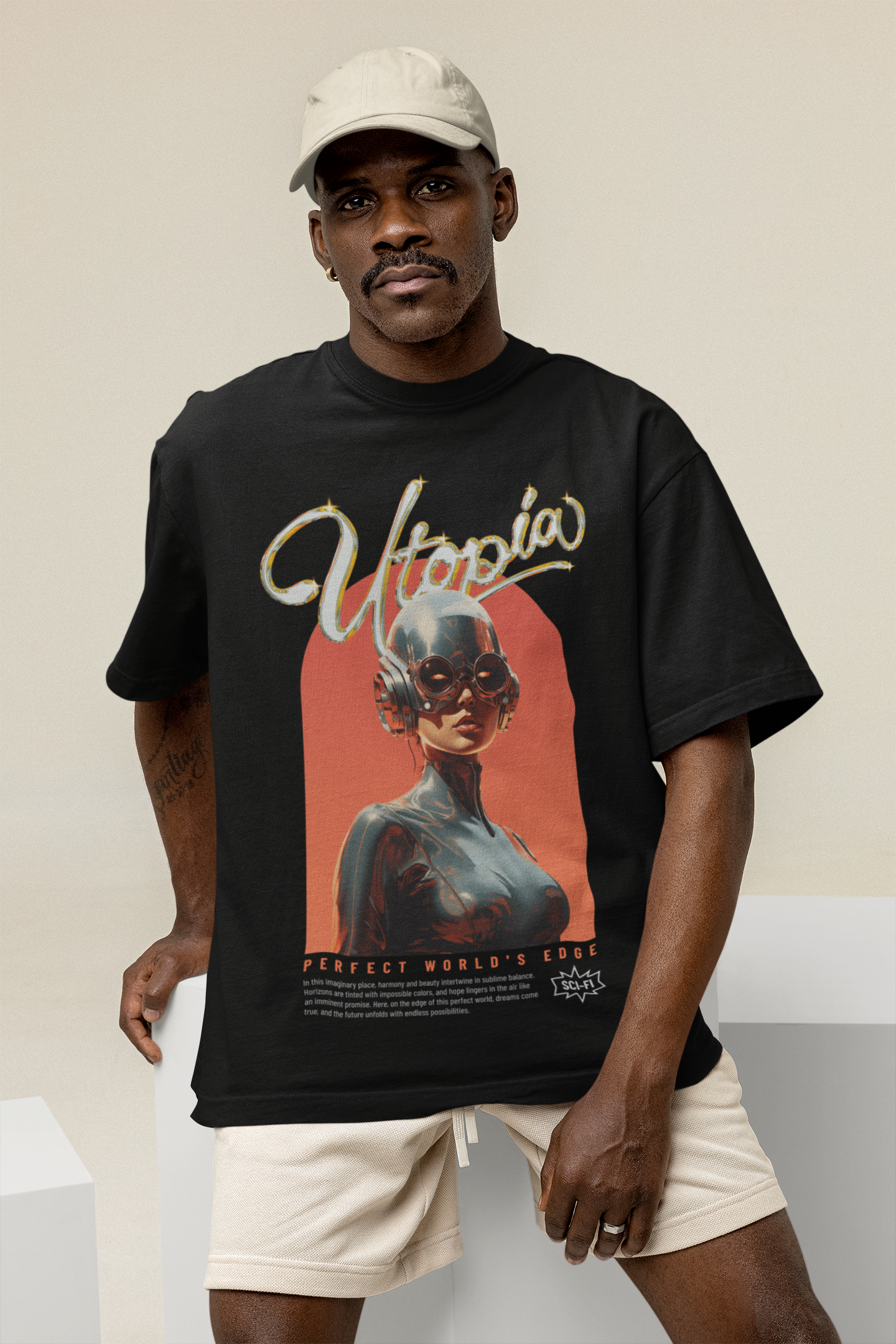 OVERSIZED TSHIRTS BLACK: EUTOPIA