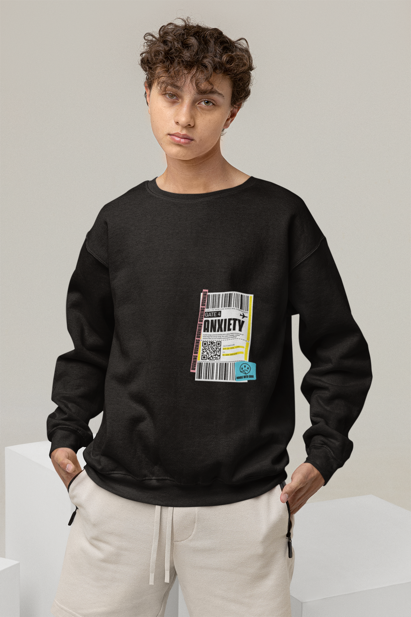SWEATSHIRTS BLACK: ANXIETY