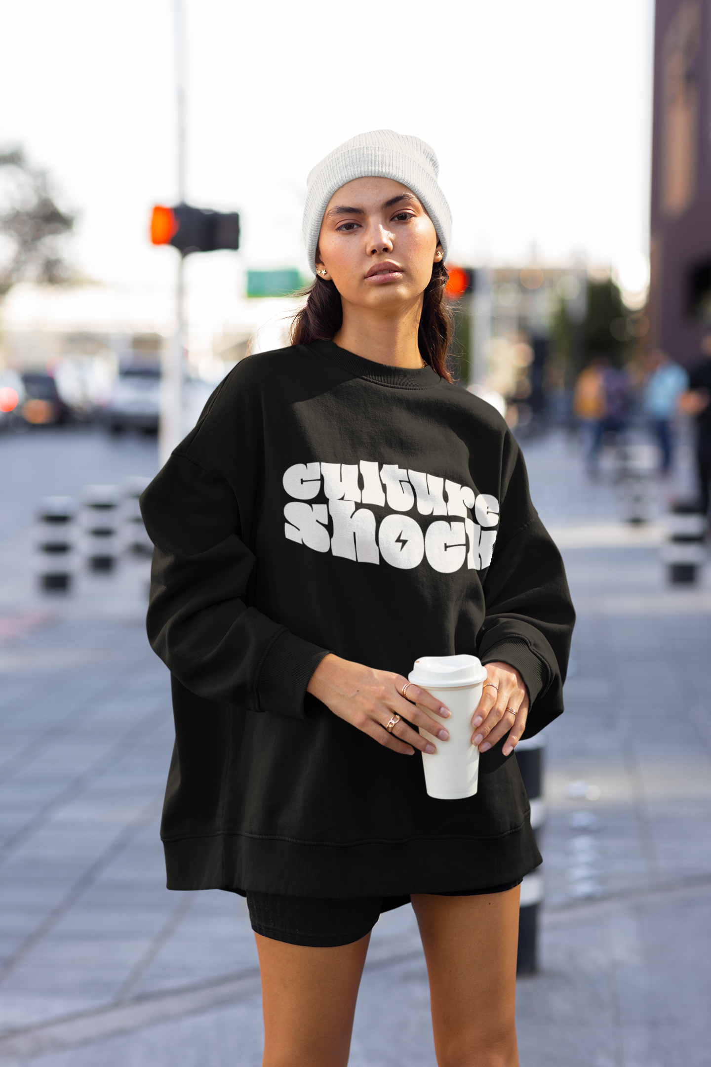 CULTURE SHOCK : OVERSIZED SWEATSHIRTS - BLACK
