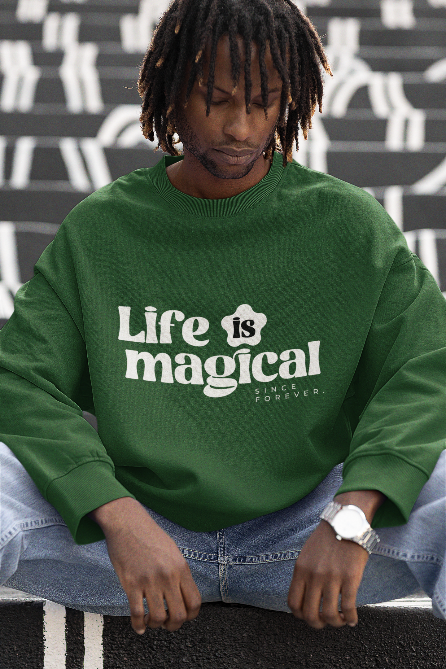 OVERSIZED SWEATSHIRTS BOTTLE GREEN : MAGICAL