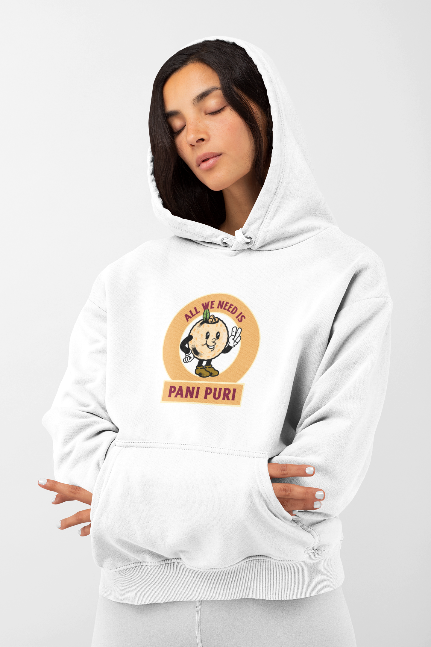 HOODIE WHITE: PANI PURI
