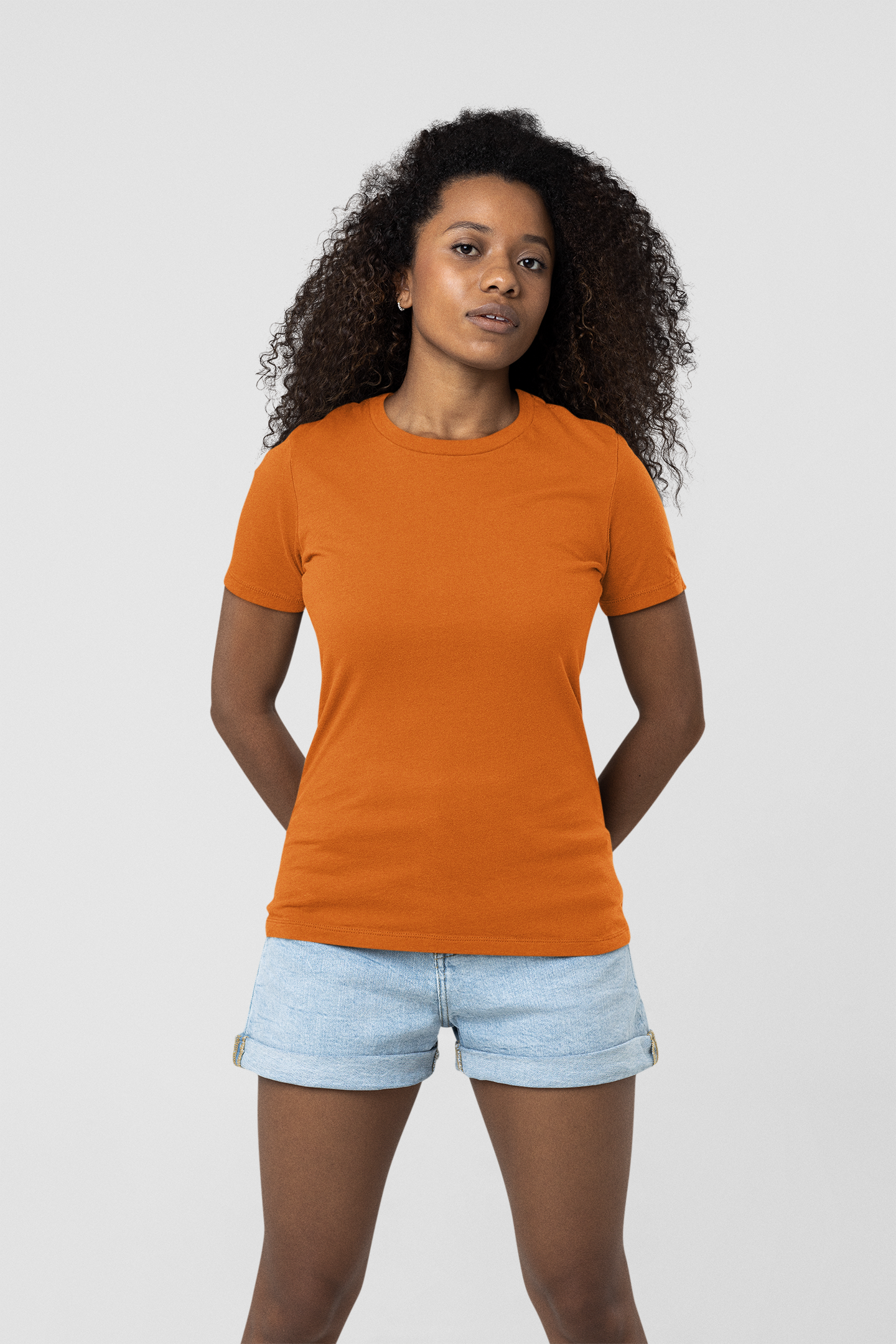WOMEN'S T-SHIRT ORANGE: SOLIDS