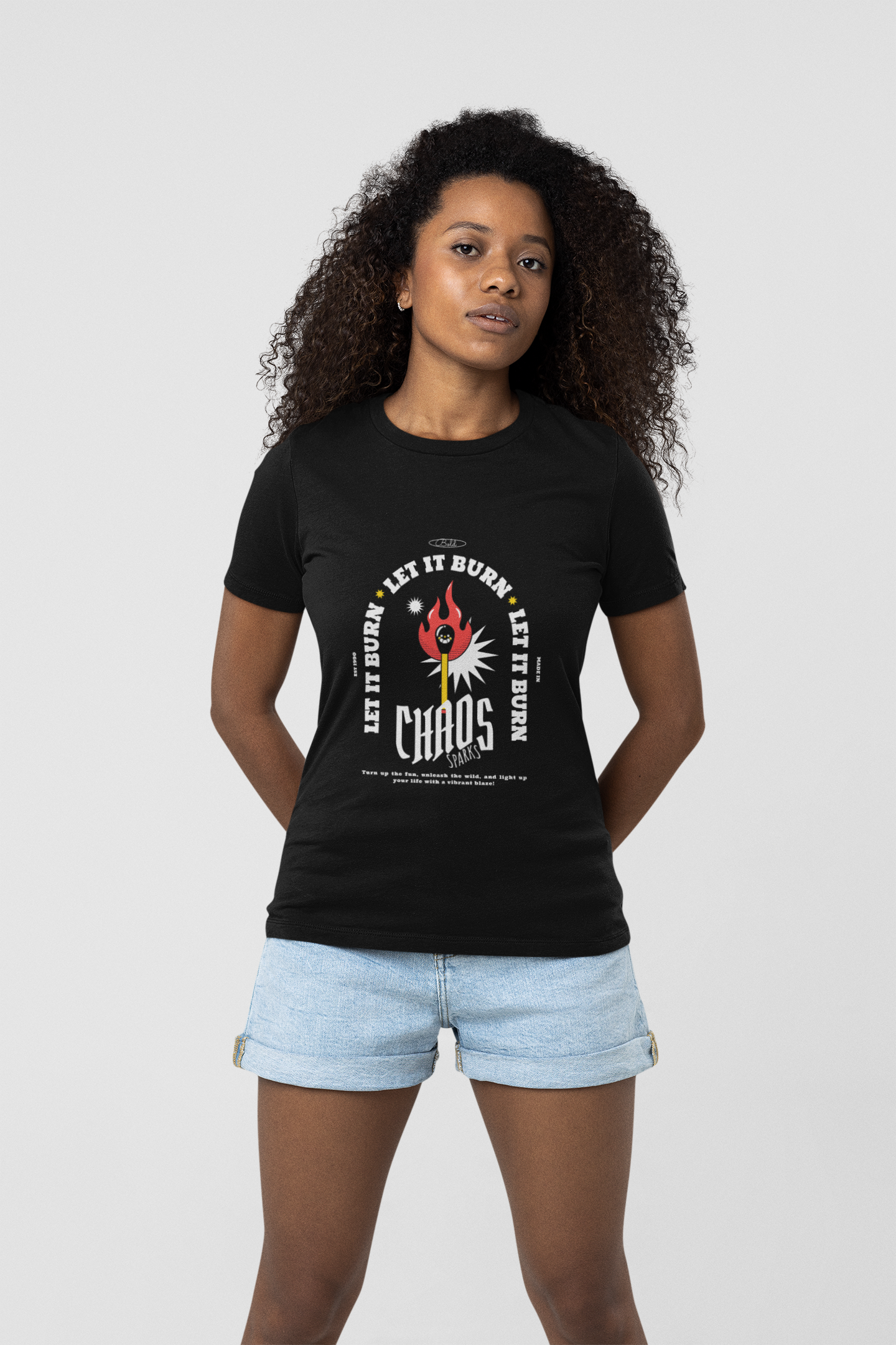 WOMEN'S T-SHIRT BLACK: CHAOS