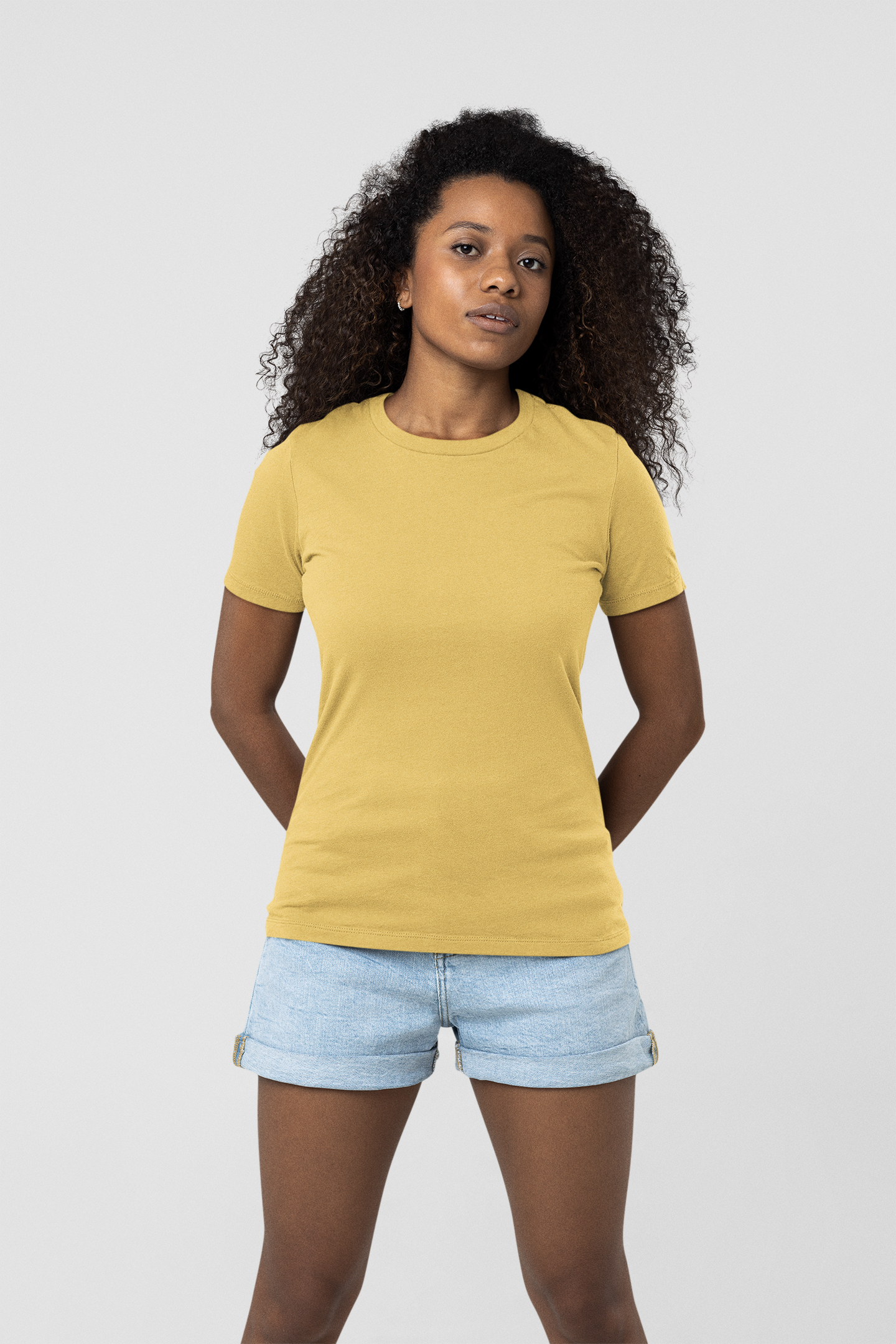 WOMEN'S T-SHIRT YELLOW: SOLIDS