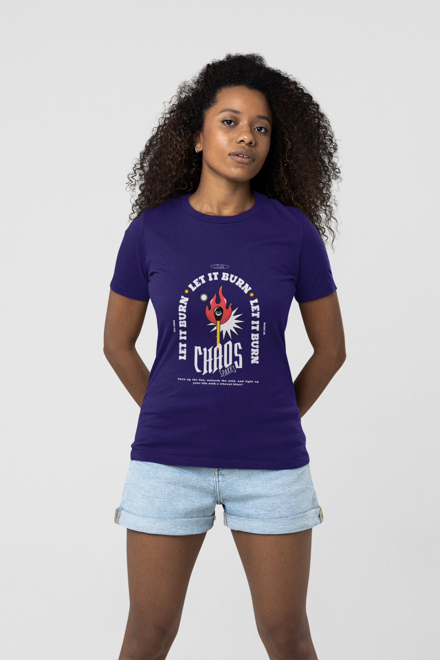 WOMEN'S T-SHIRT ROYAL BLUE: CHAOS