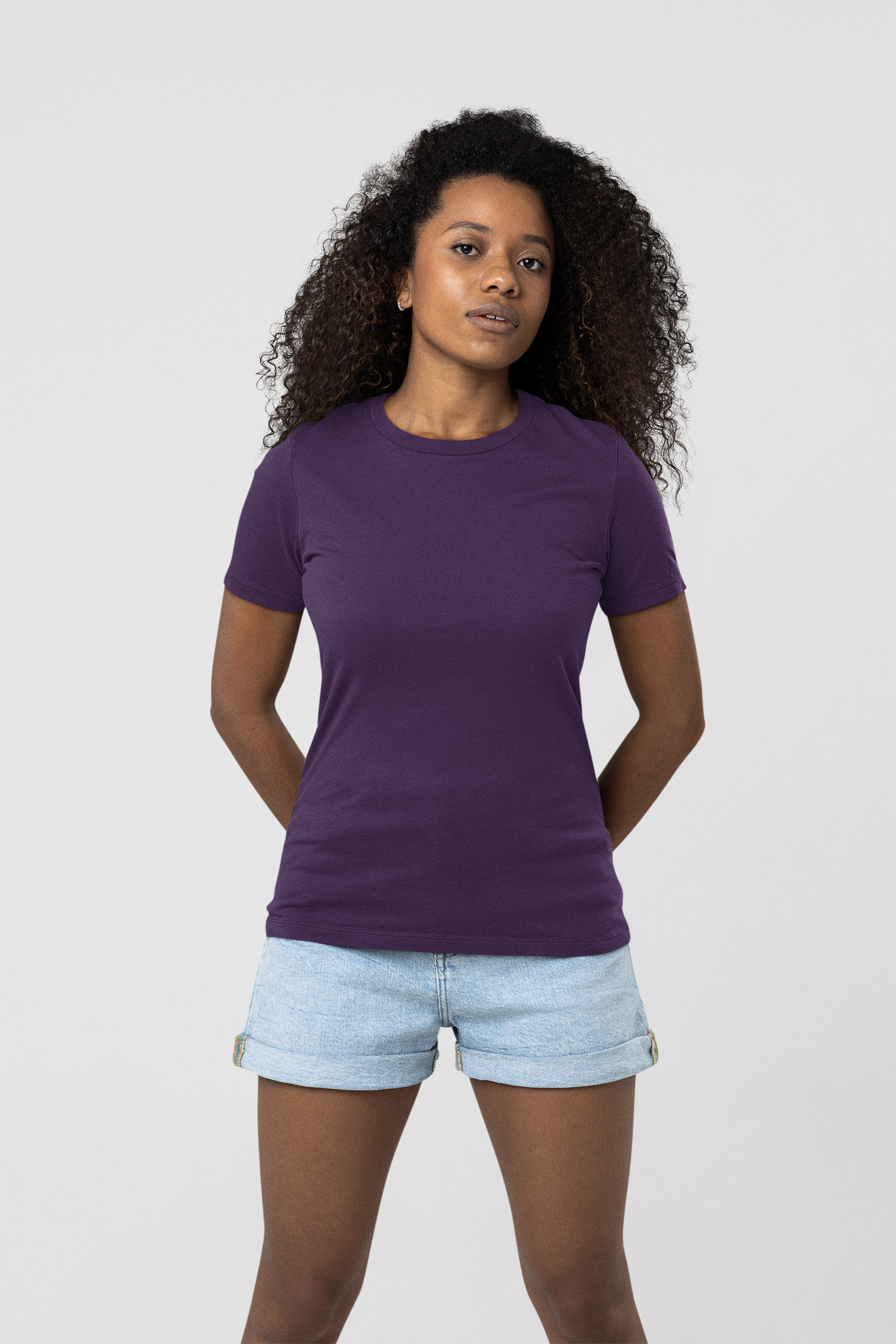 WOMEN'S T-SHIRT PURPLE: SOLIDS