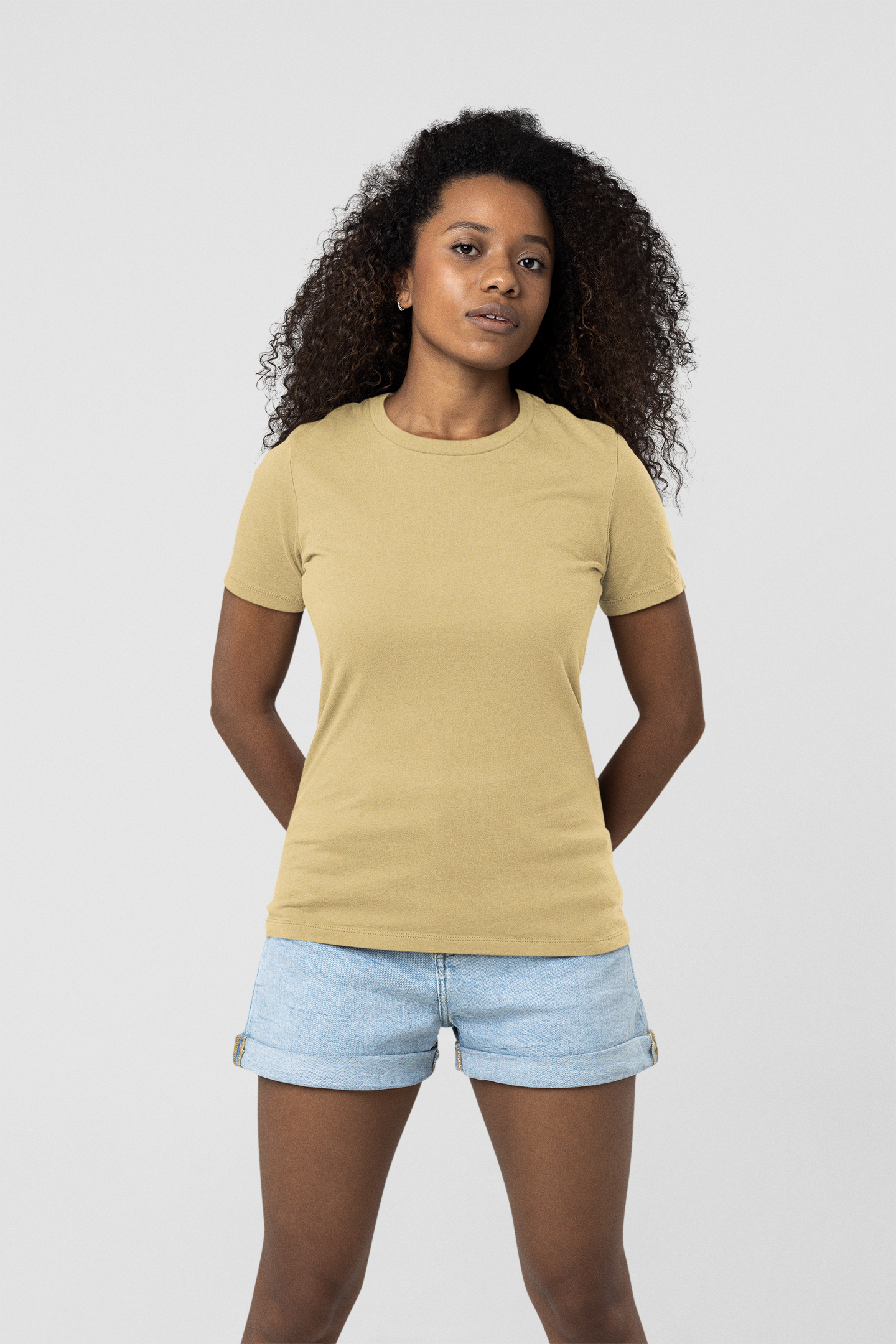 WOMEN'S T-SHIRT BEIGE : SOLIDS