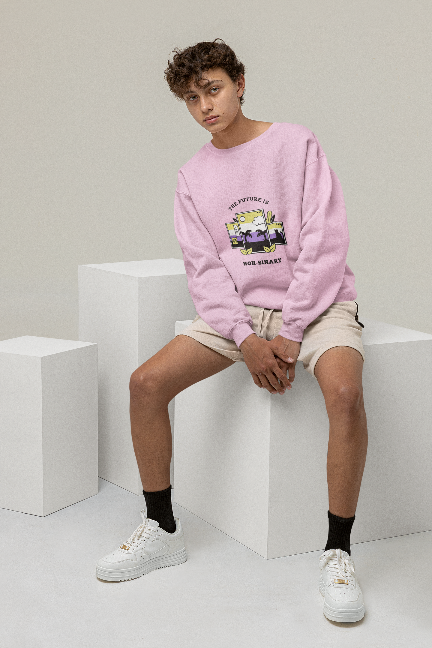 SWEATSHIRTS PINK: THE FUTURE IS NON BINARY