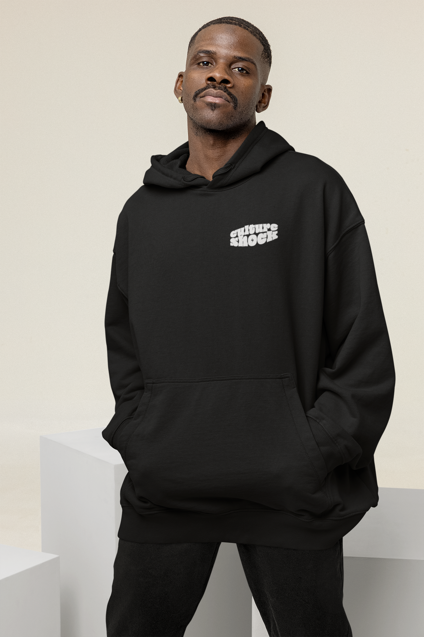 CULTURE SHOCK : OVERSIZED HOODIES - BLACK