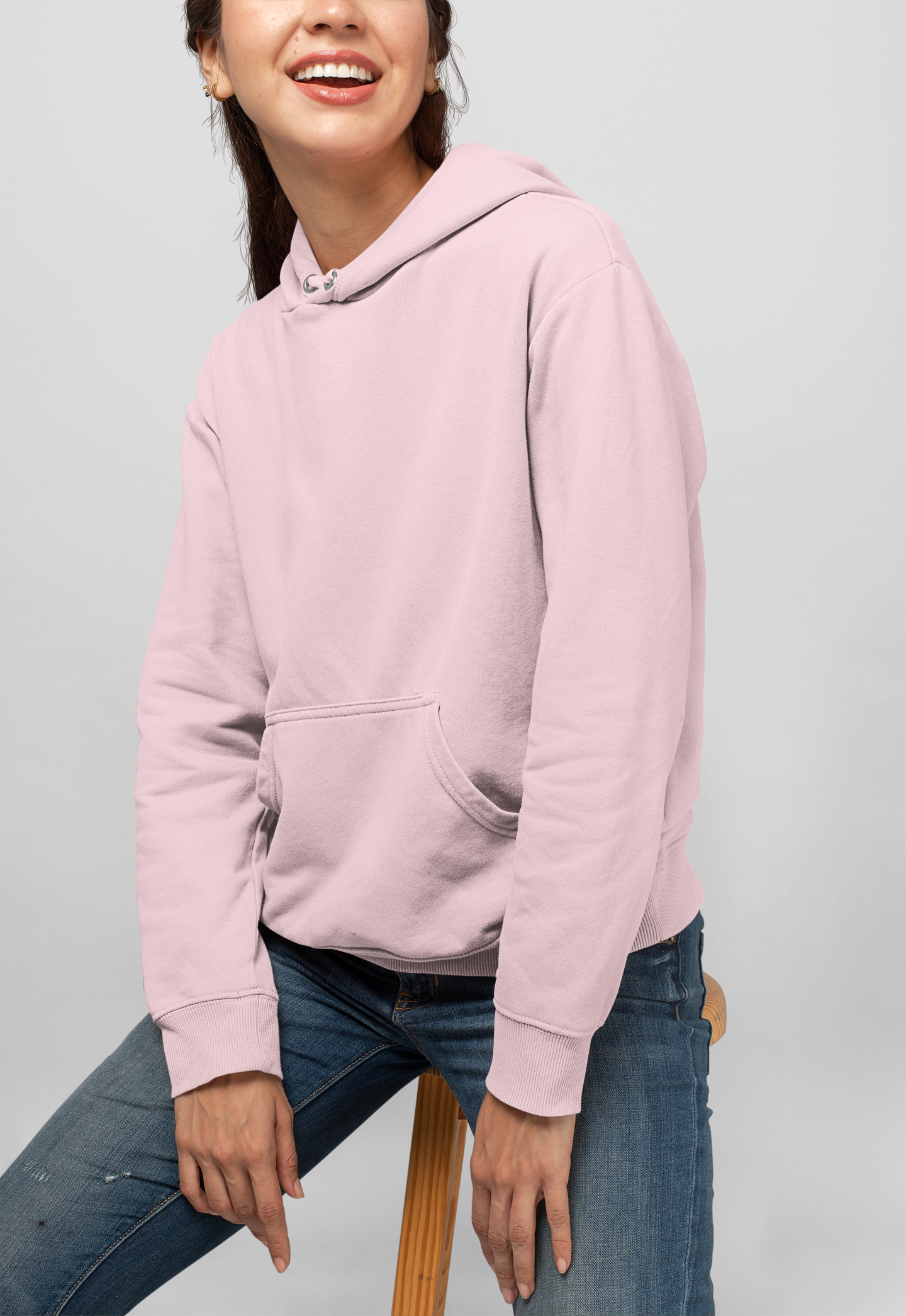HOODIE LIGHT PINK: SOLIDS