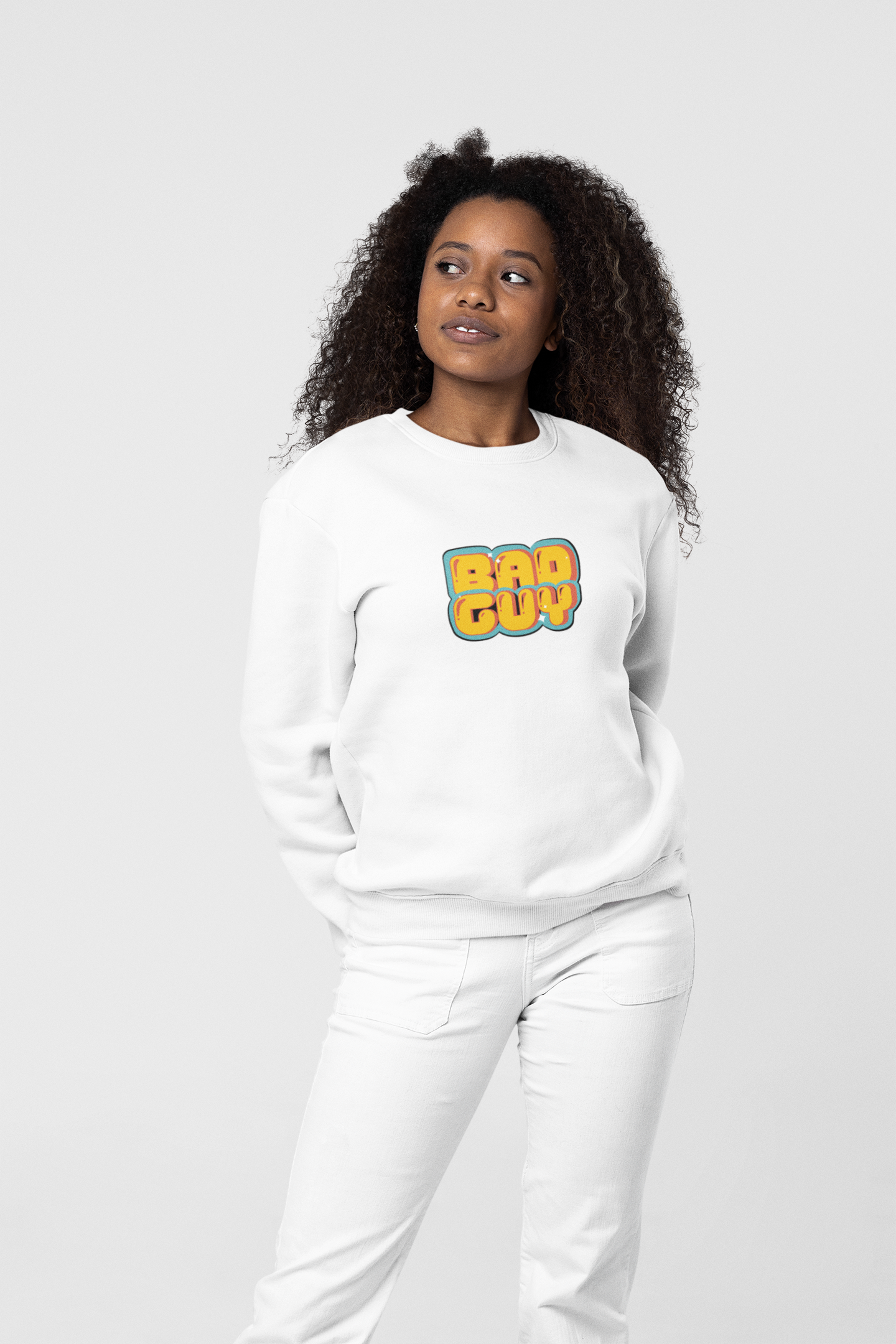 SWEATSHIRTS WHITE: BAD GUY